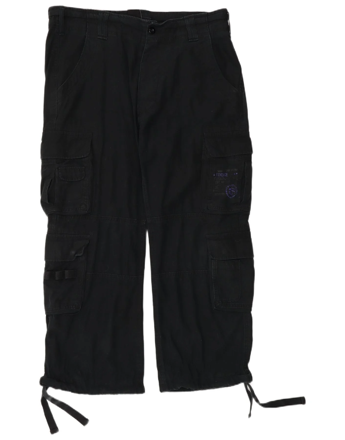 Brandit Mens Straight Regular Cargo Shorts XL W38 L28 Black Cotton