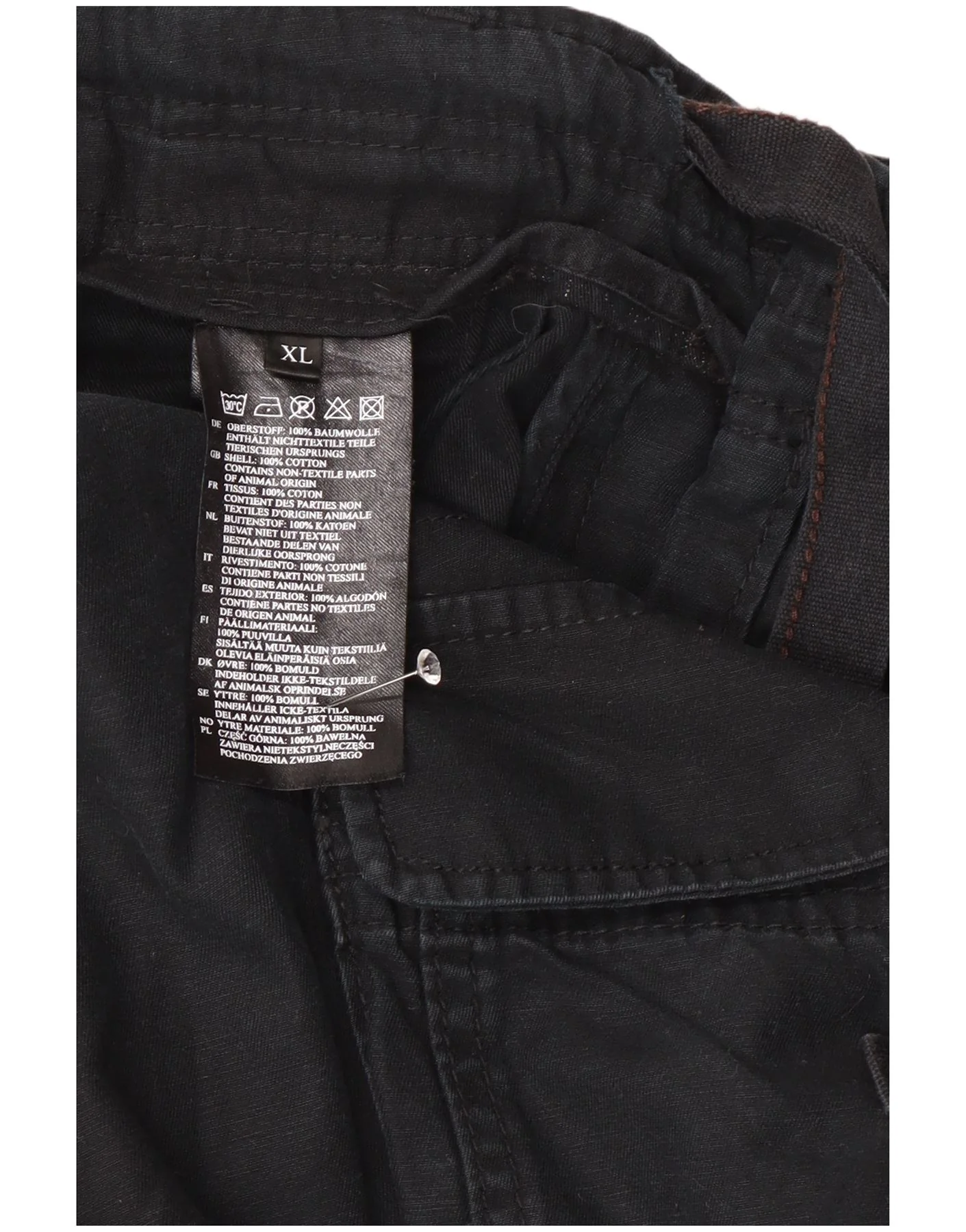 Brandit Mens Straight Regular Cargo Shorts XL W38 L28 Black Cotton - Image 4