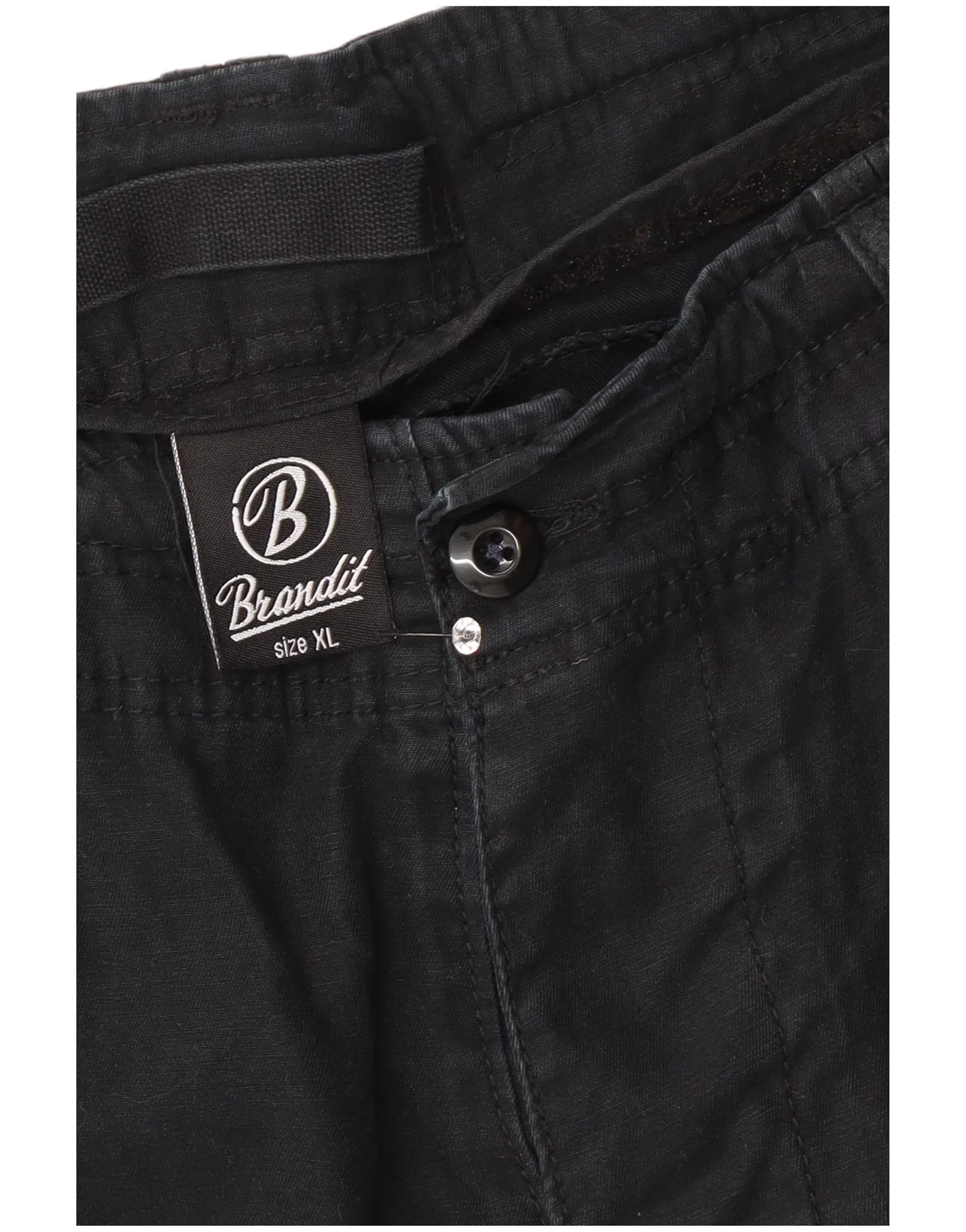 Brandit Mens Straight Regular Cargo Shorts XL W38 L28 Black Cotton - Image 5