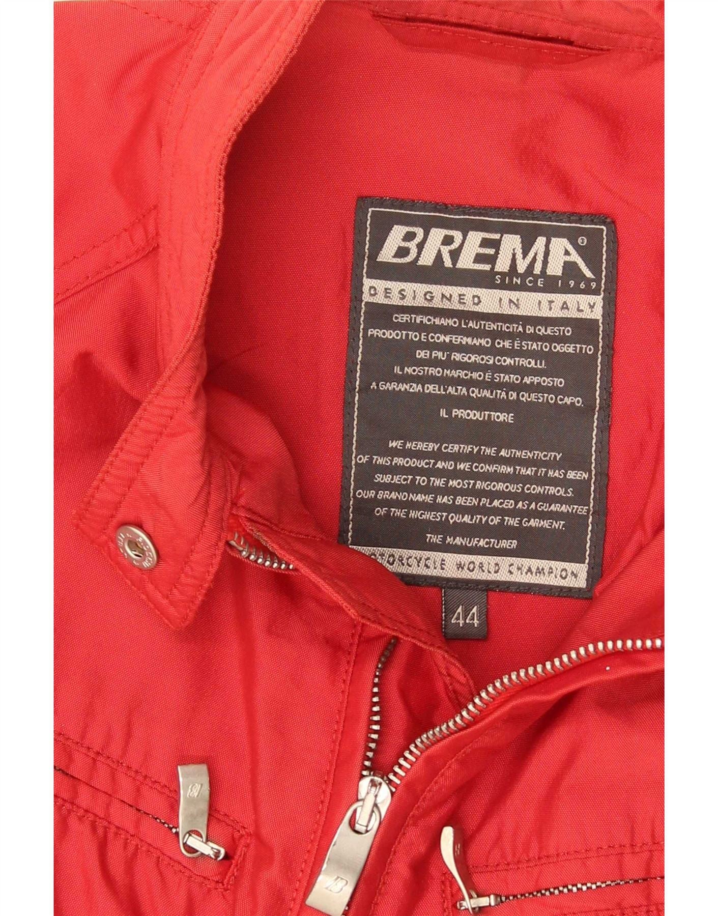 Brema Womens Biker Jacket IT 44 Medium Red Polyamide - Image 4