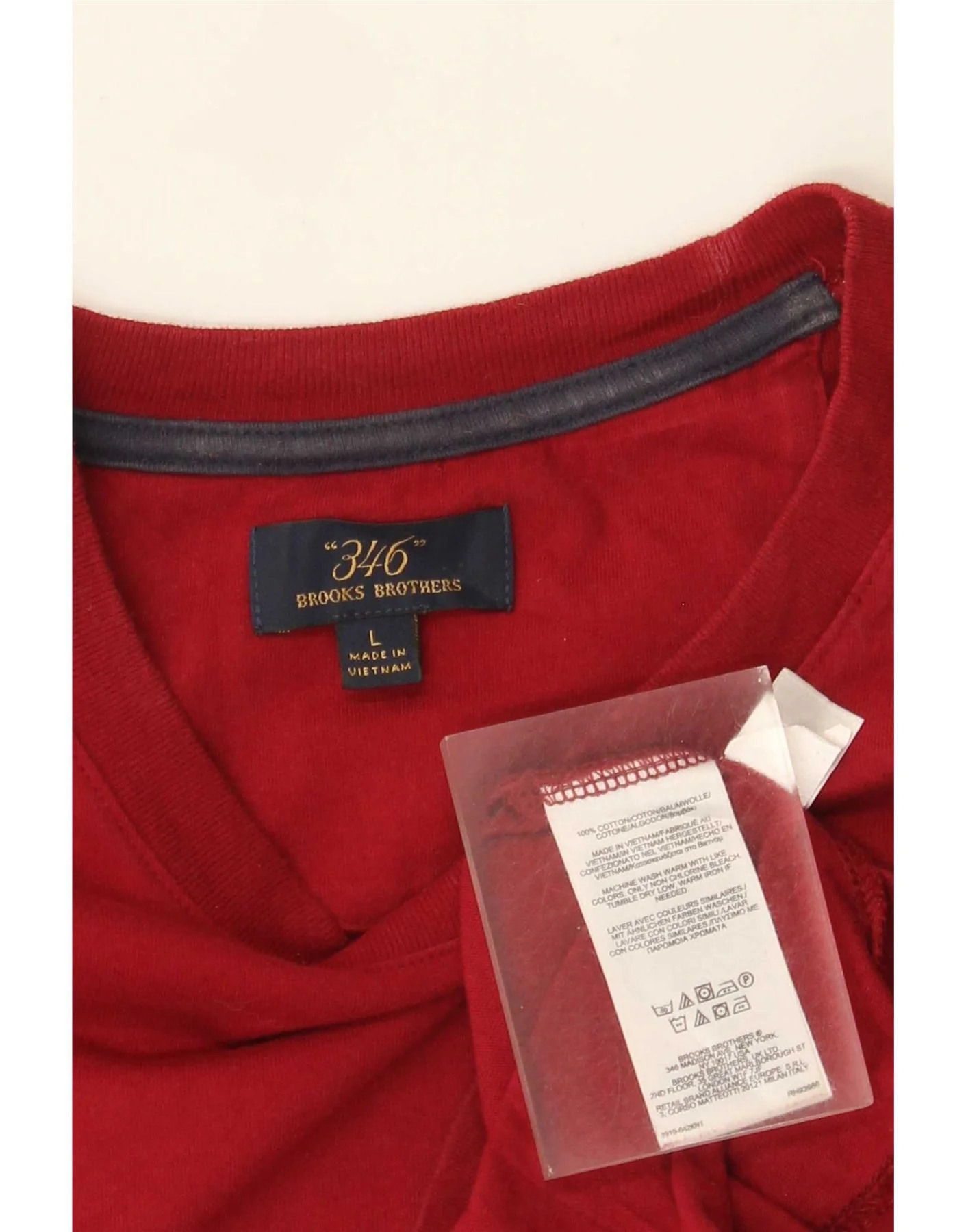 Brooks Brothers Mens Regular Fit Top Long Sleeve Large Red Cotton - Image 3