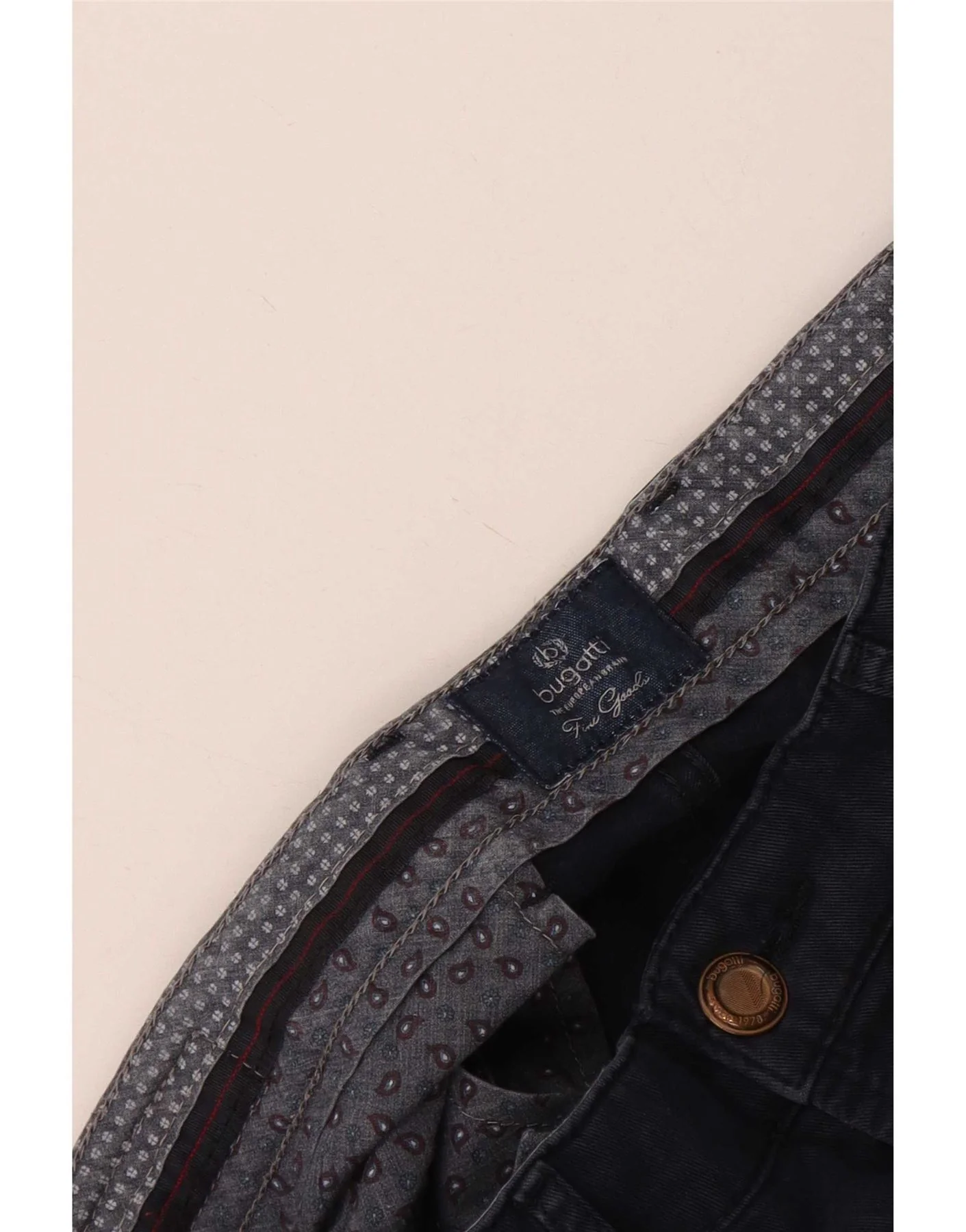 Bugatti Mens Straight Casual Trousers W34 L29 Navy Blue - Image 3