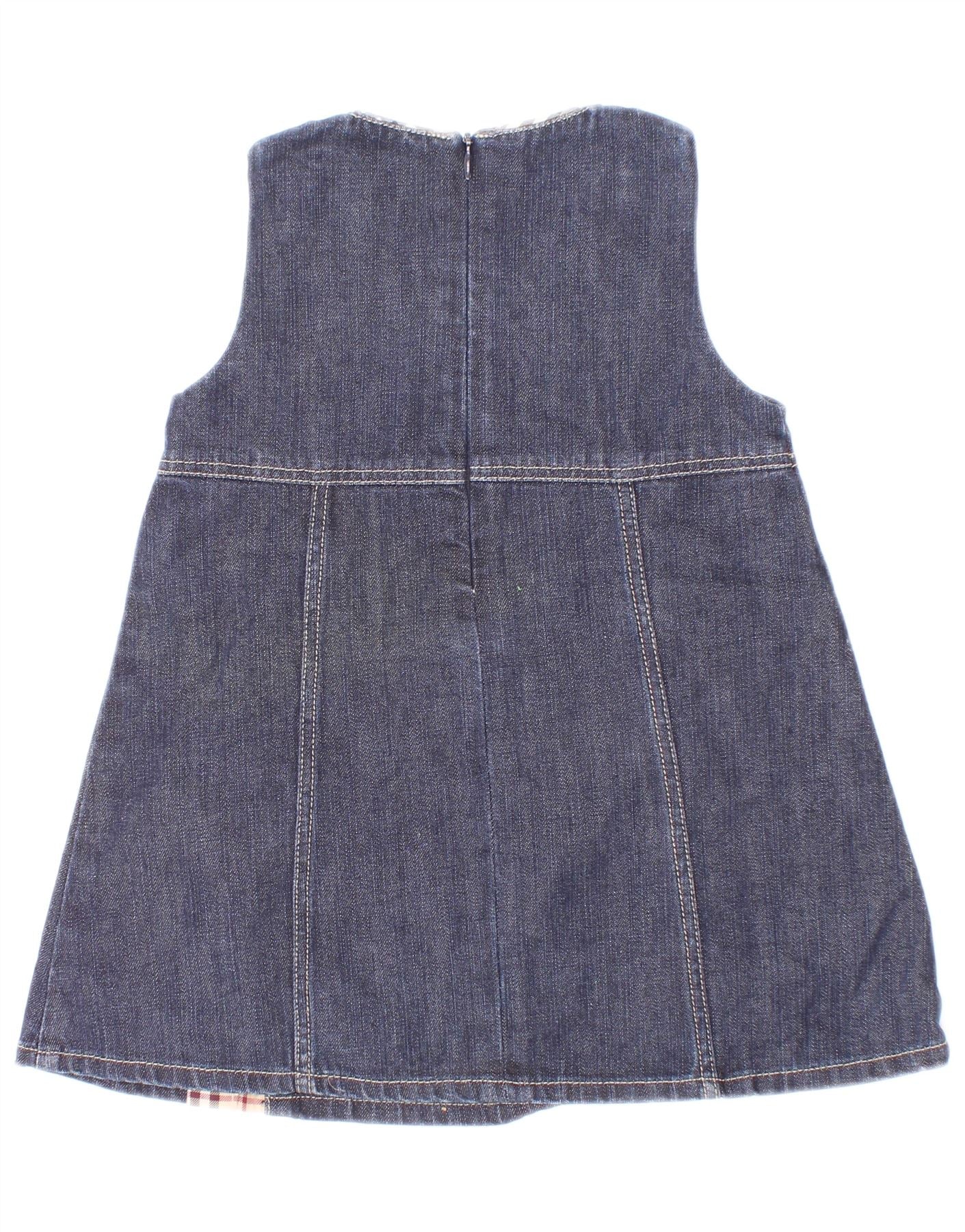 Burberry Baby Girls Sleeveless Denim Dress 6-9 Months Blue Cotton - Image 2