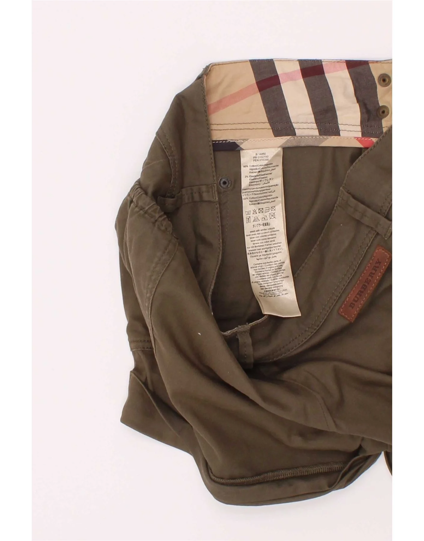 Burberry Girls Casual Shorts 11-12 Years W24 Khaki Cotton - Image 5