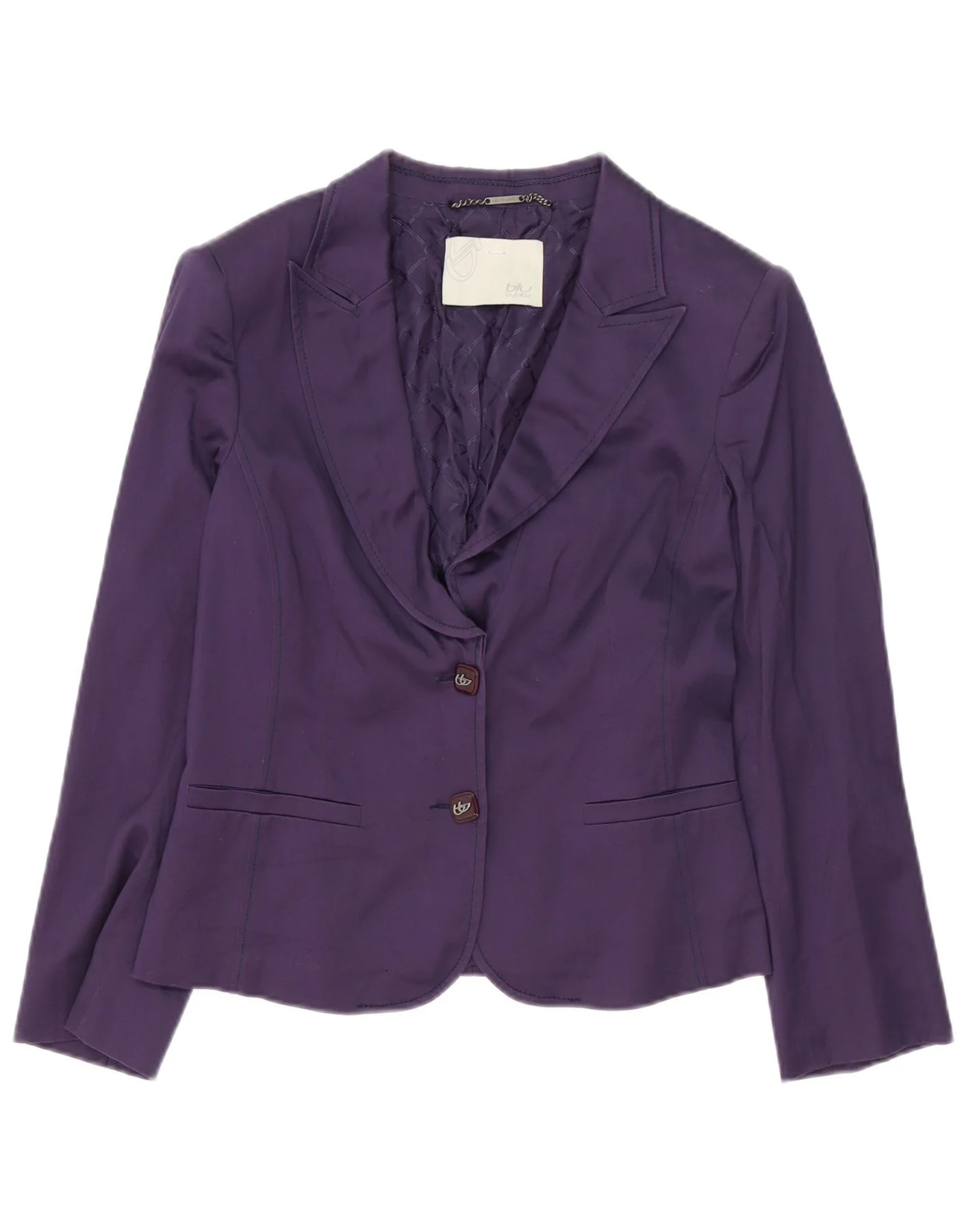 Byblos Womens 2 Button Piece Skirt Set US 12 Large W32 Purple Cotton - Image 2