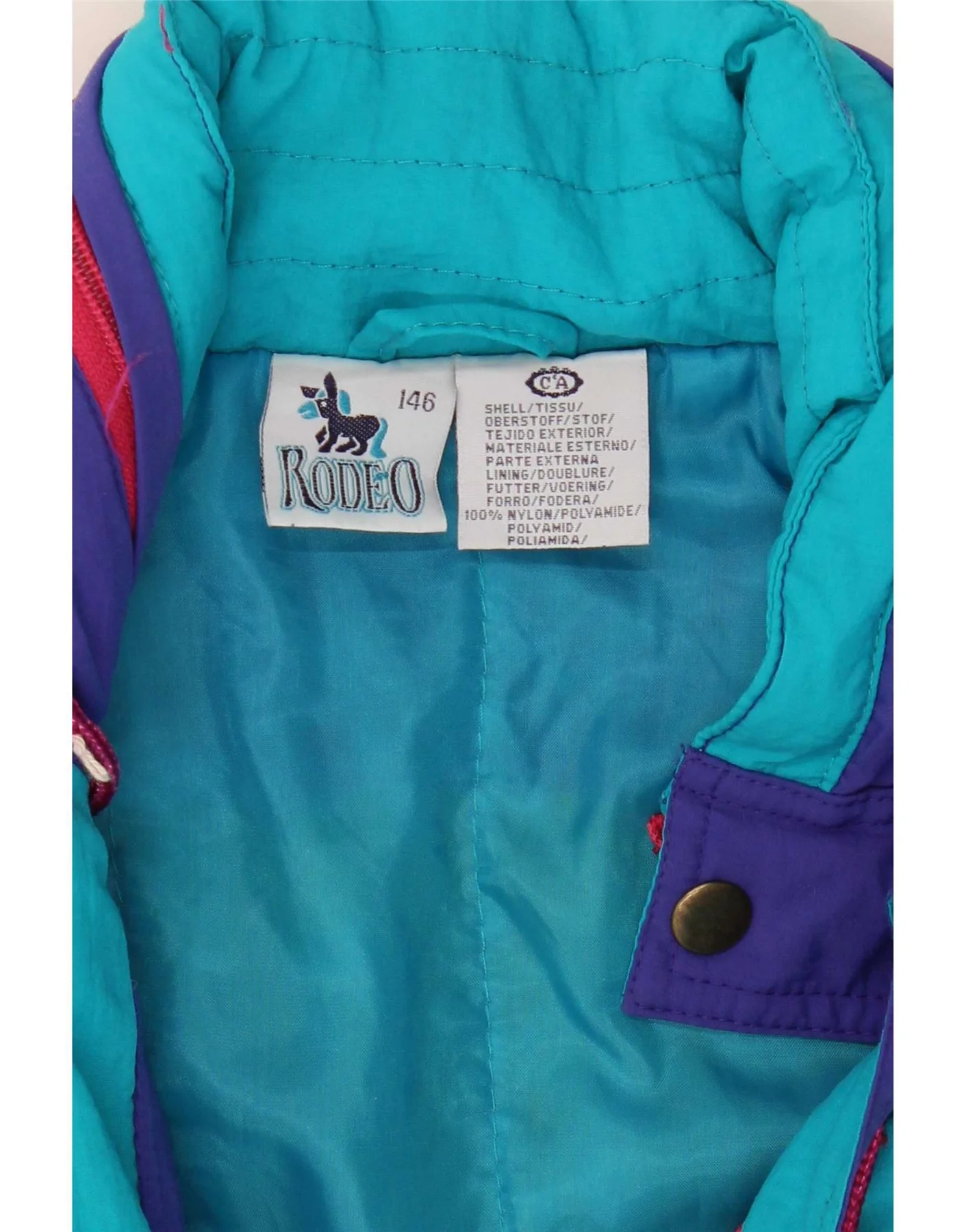 C&A Girls Rodeo Hooded Ski Jumpsuit 10-11 Years Multicoloured Colourblock - Image 5