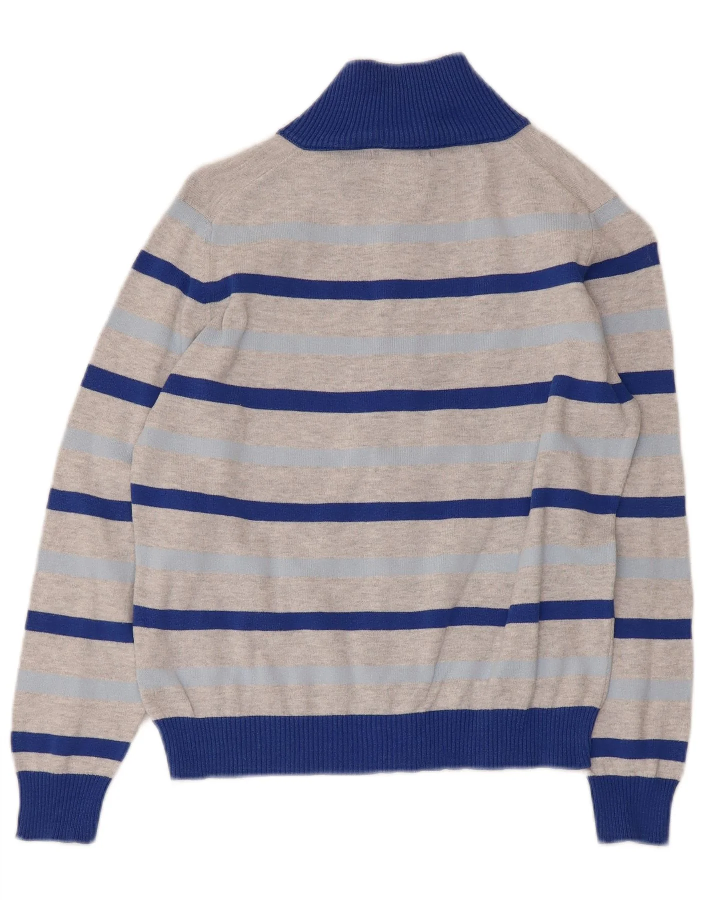 C.P. Company Boys Cardigan Sweater 9-10 Years Grey Striped Cotton - Image 2