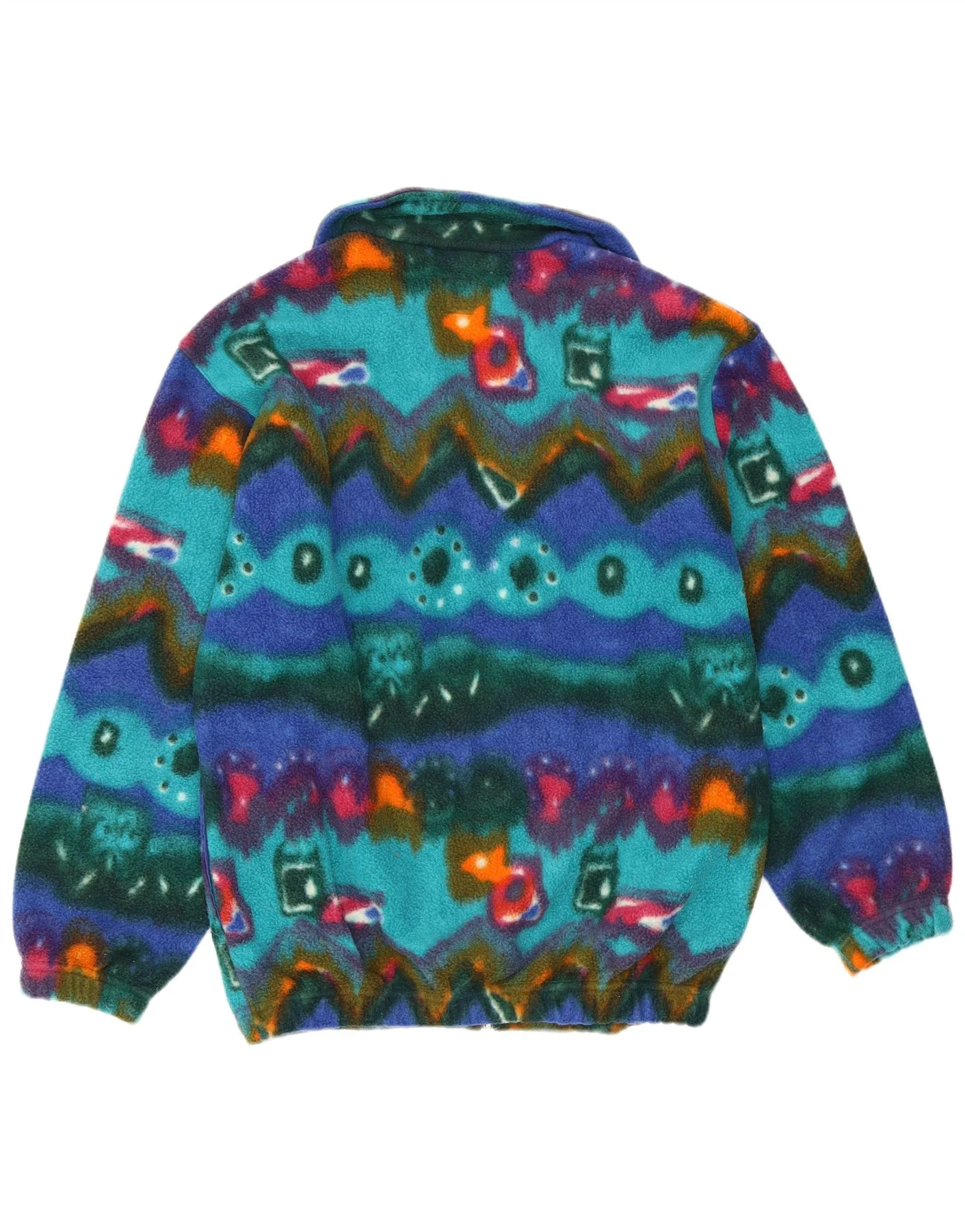 Cacao Mens Fleece Jacket IT 46 Small Multicoloured Geometric Polyester - Image 2