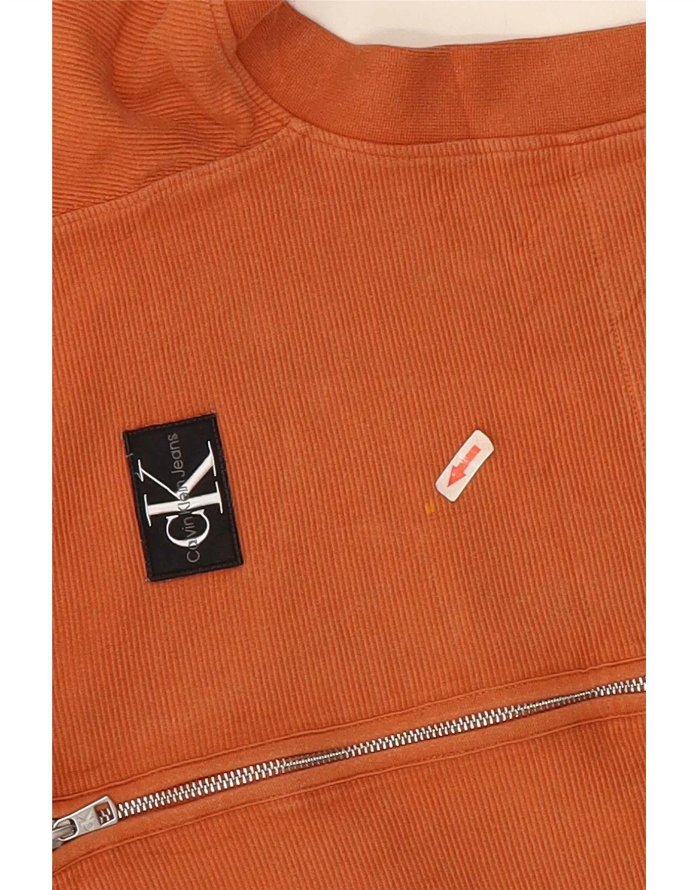 Calvin Klein Girls Zip Hoodie Sweater 15-16 Years Orange Cotton - Image 4