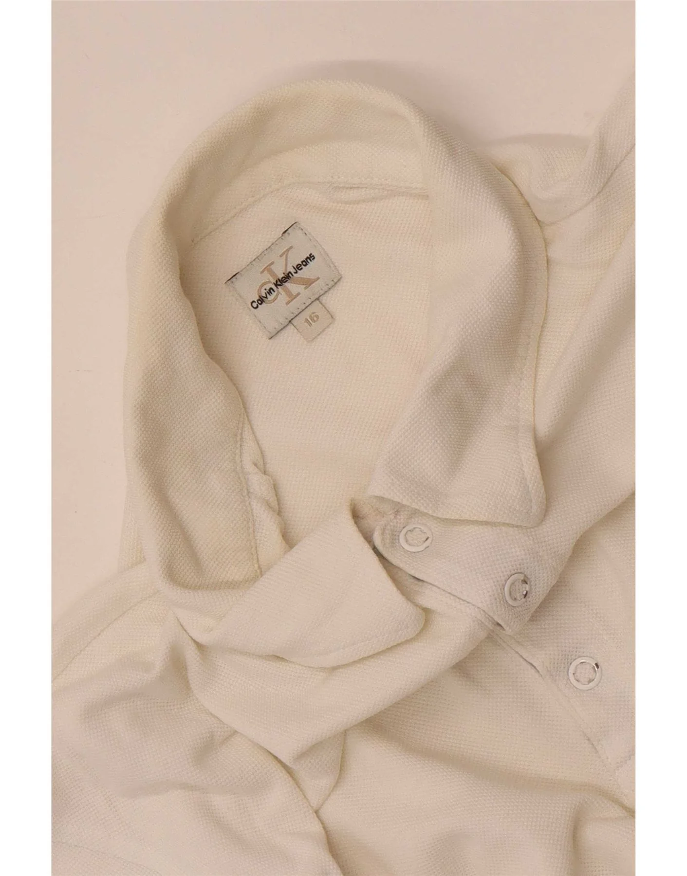 Calvin Klein Jeans Boys Polo Shirt 15-16 Years White - Image 3