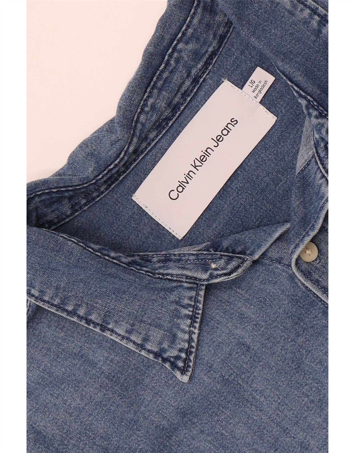 Calvin Klein Jeans Mens Denim Shirt Large Blue - Image 3