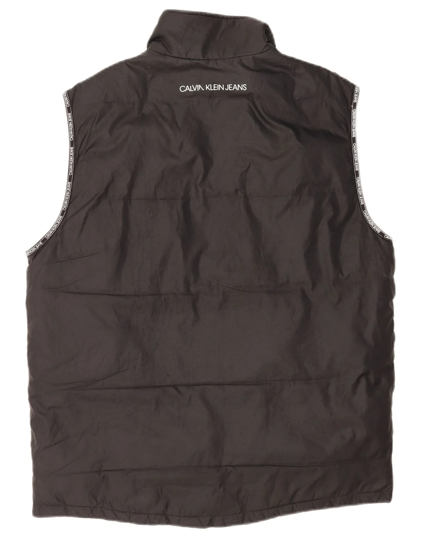Calvin Klein Jeans Mens Graphic Padded Gilet UK 40 Large Black Polyester - Image 2