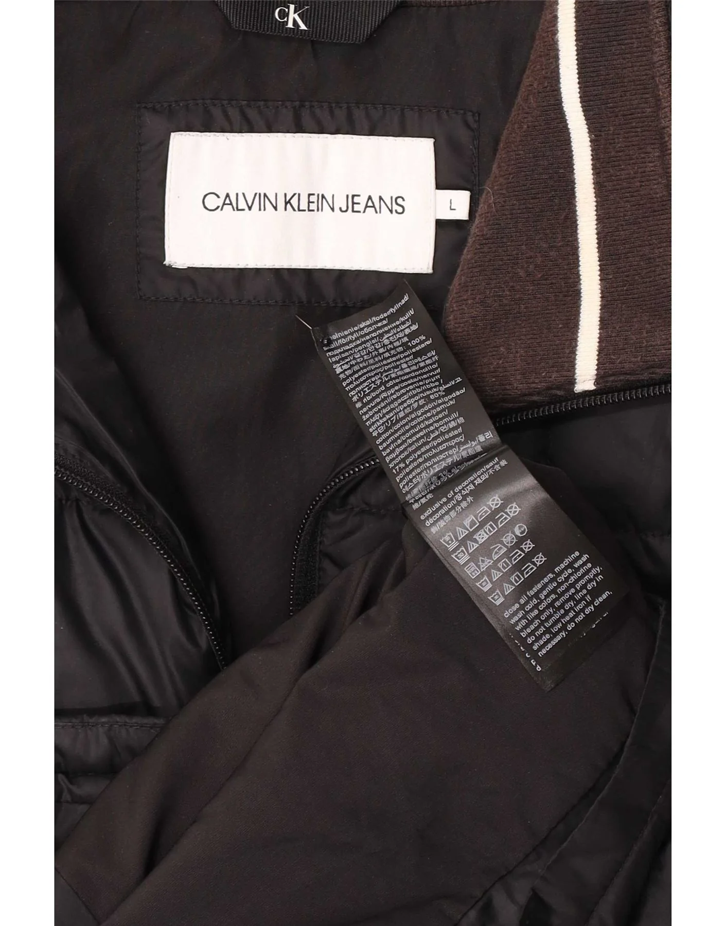 Calvin Klein Jeans Mens Graphic Padded Gilet UK 40 Large Black Polyester - Image 4
