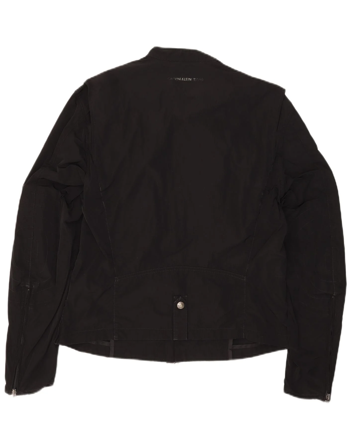 Calvin Klein Jeans Mens Graphic Racer Jacket UK 42 XL Black - Image 2