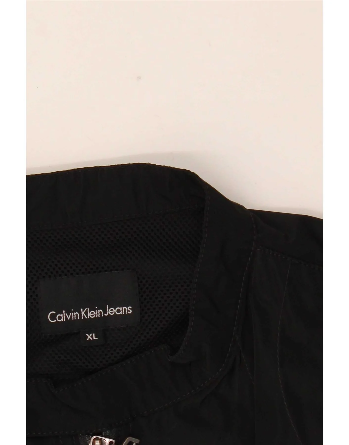 Calvin Klein Jeans Mens Graphic Racer Jacket UK 42 XL Black - Image 4