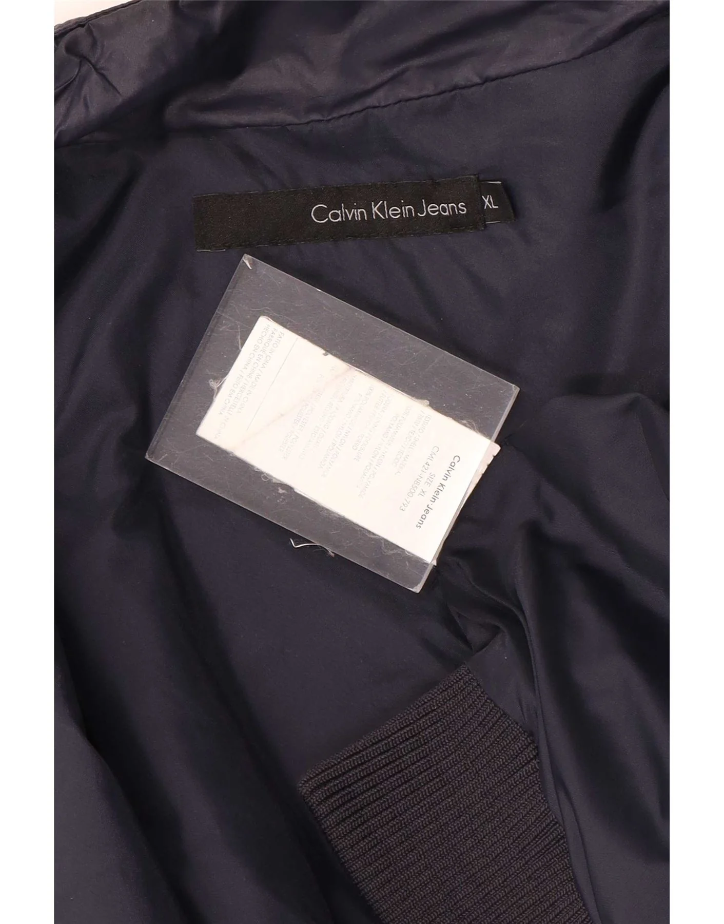 Calvin Klein Jeans Mens Padded Jacket UK 42 XL Navy Blue Nylon - Image 3