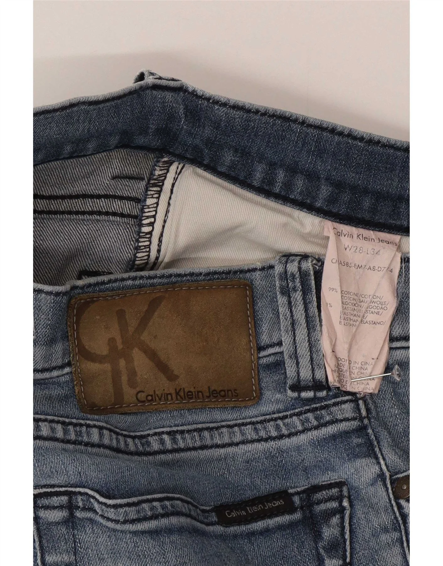 Calvin Klein Jeans Mens Slim W28 L34 Blue Cotton - Image 6