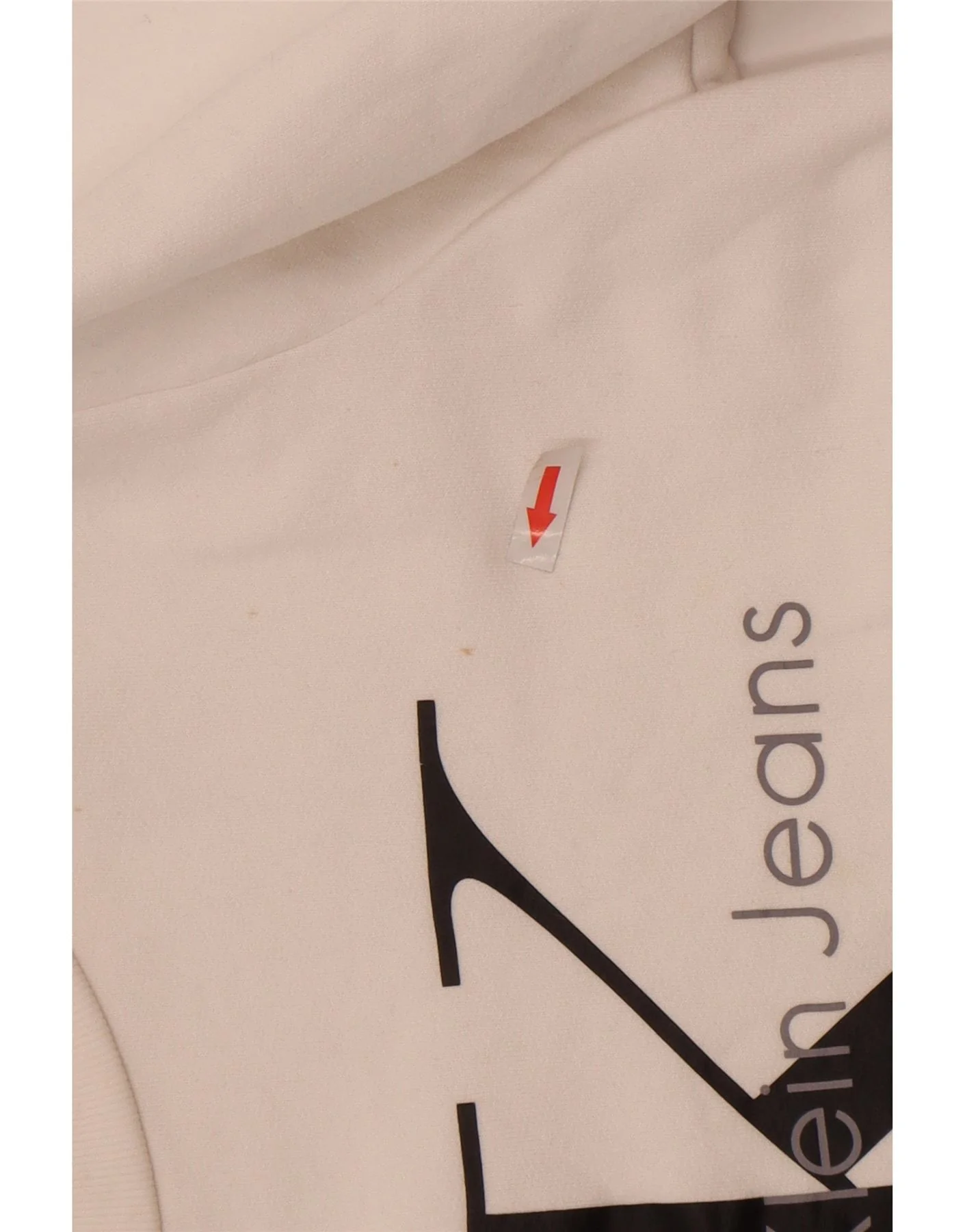 Calvin Klein Jeans Womens Graphic Sweatshirt Jumper UK 10 Small White - Image 3