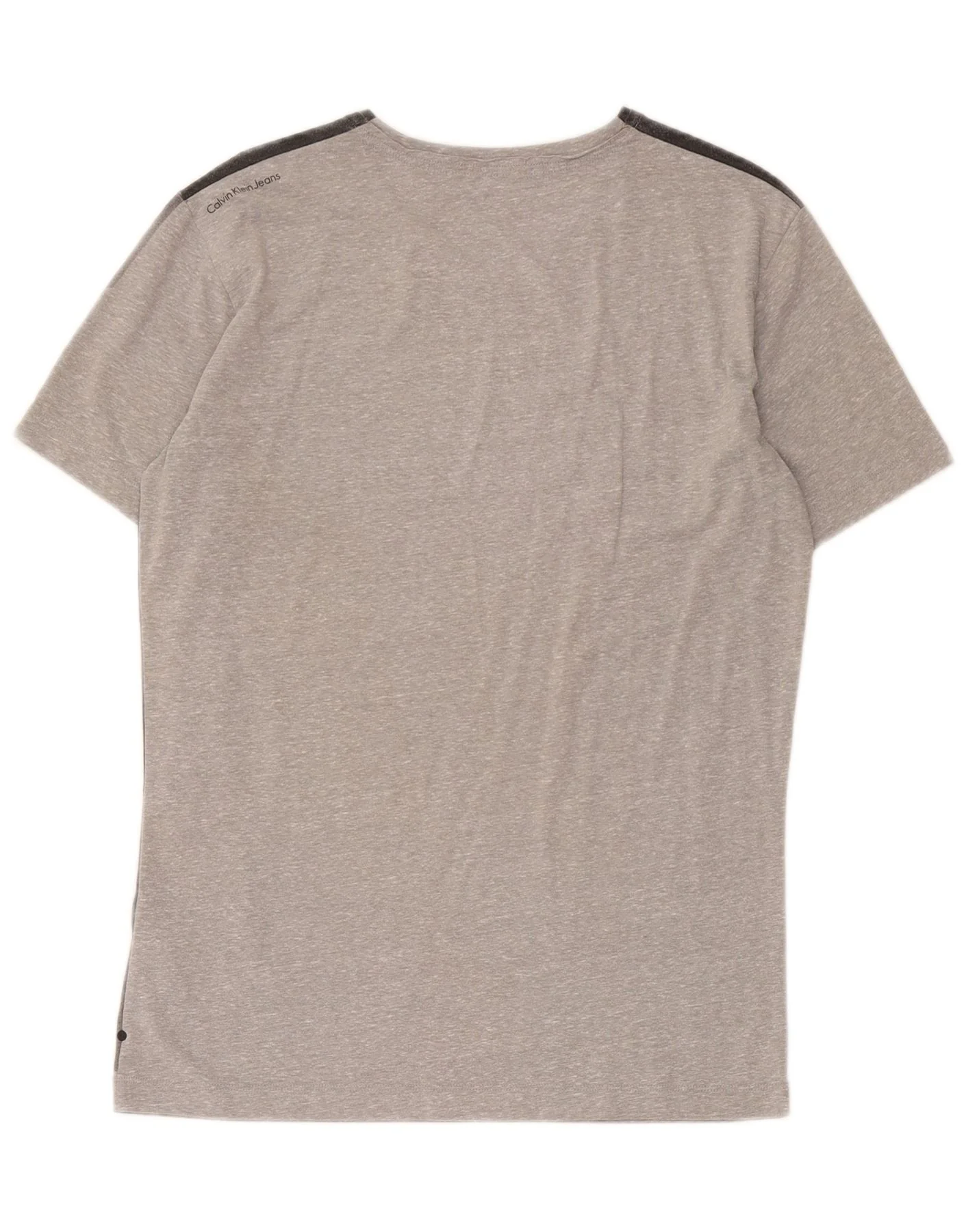 Calvin Klein Jeans Womens Graphic T-Shirt Top Medium Grey Geometric - Image 2