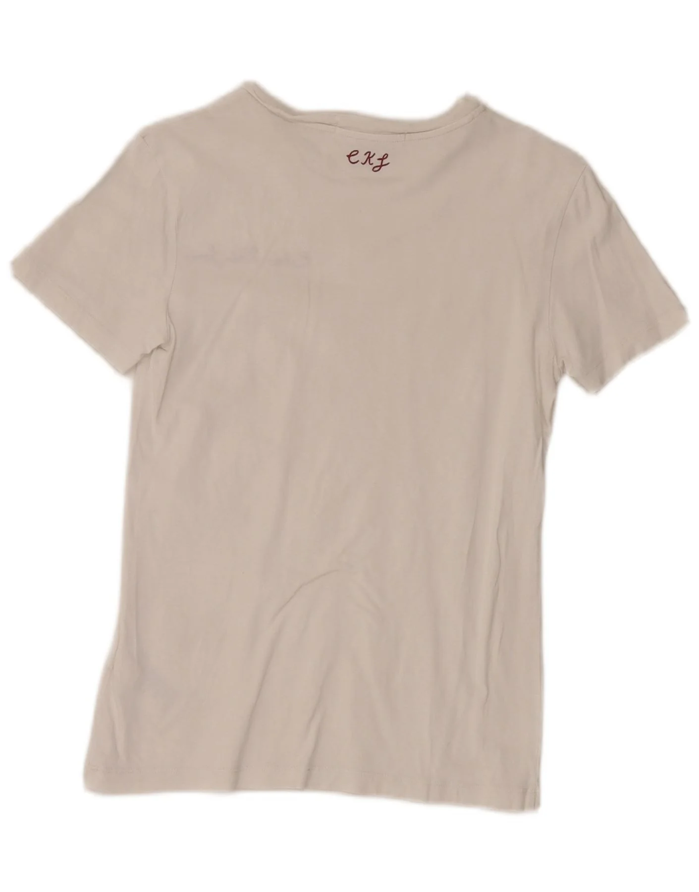 Calvin Klein Jeans Womens T-Shirt Top UK 8 Small White Cotton - Image 2