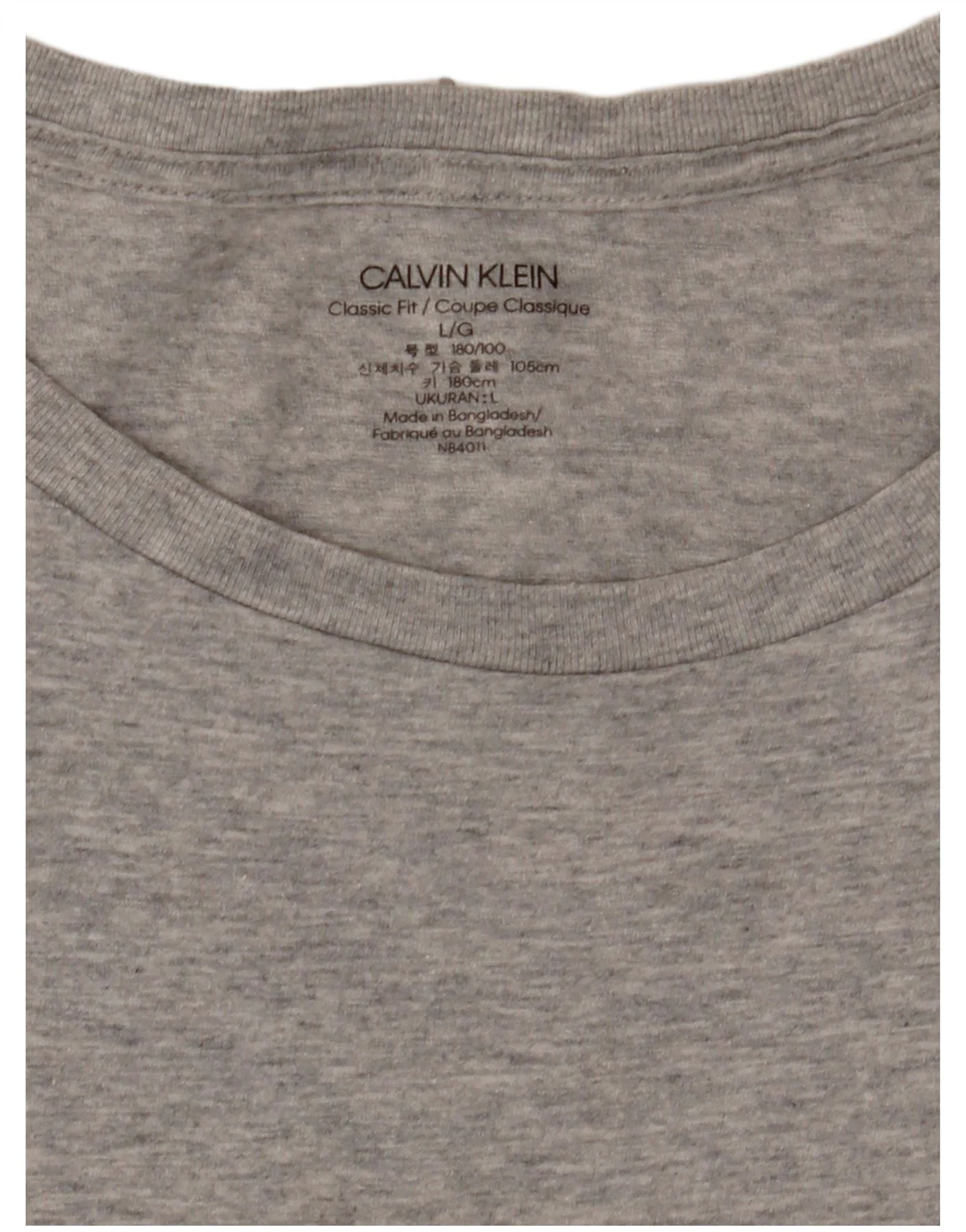 Calvin Klein Mens Classic Fit T-Shirt Top Large Grey Flecked - Image 3