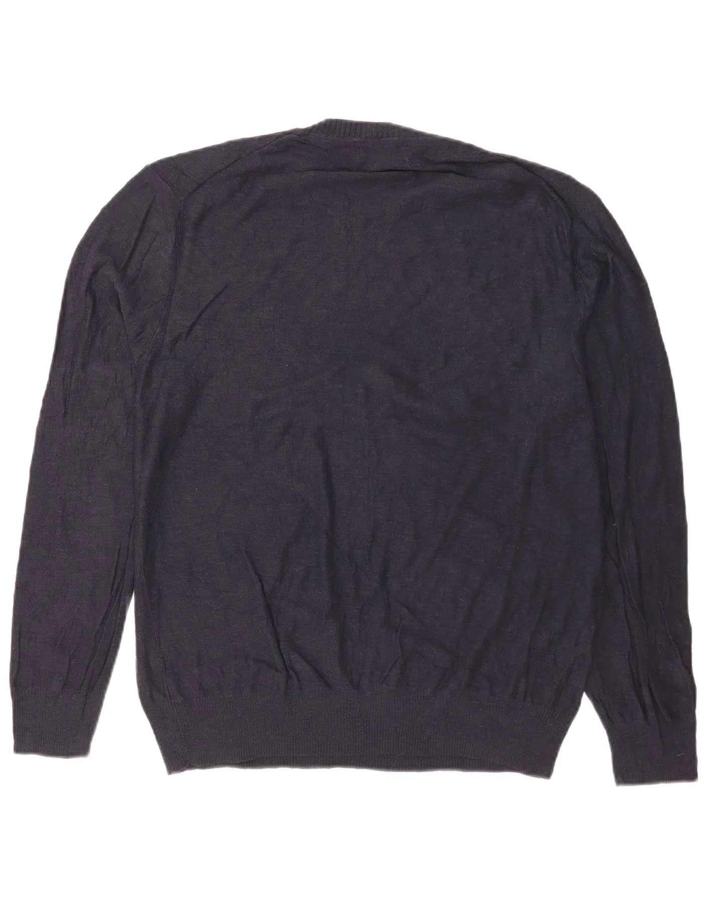 Calvin Klein Mens Crew Neck Jumper Sweater Large Navy Blue Cotton - Image 2