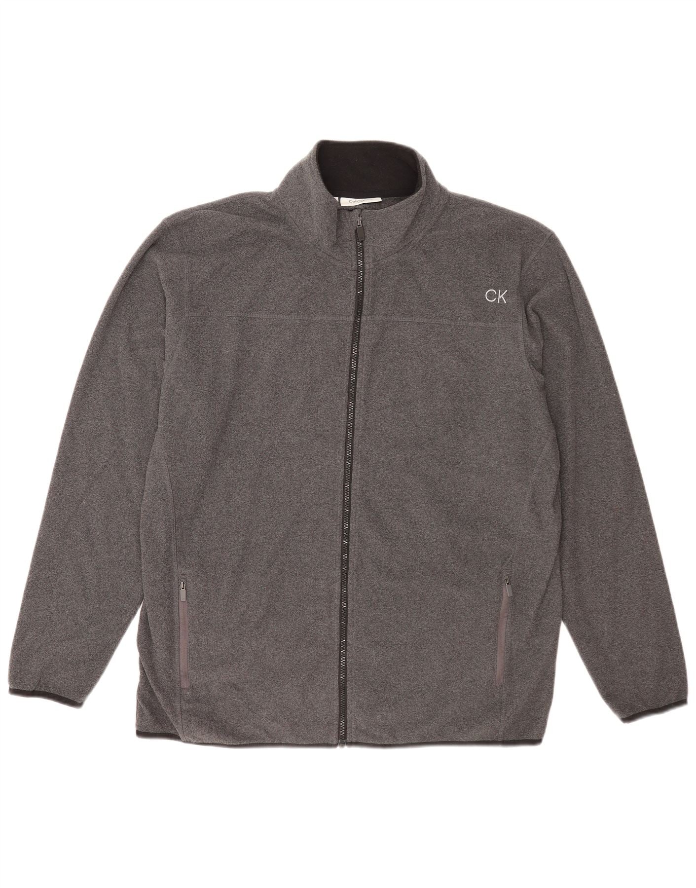 Calvin Klein Mens Fleece Jacket UK 44 2XL Grey Polyester