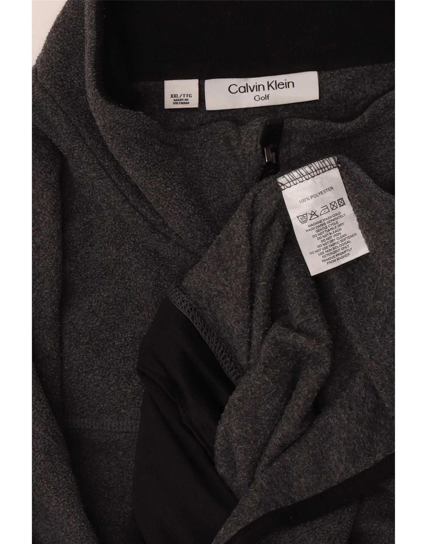 Calvin Klein Mens Fleece Jacket UK 44 2XL Grey Polyester - Image 3