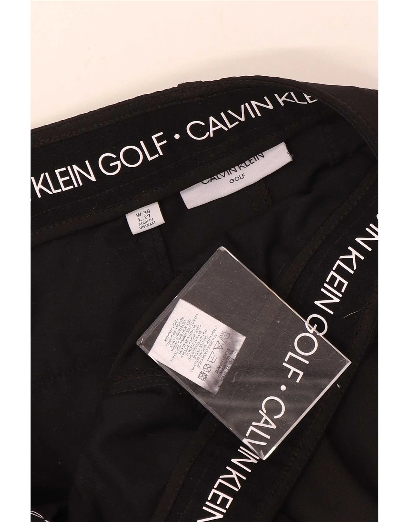 Calvin Klein Mens Golf Straight Chino Trousers W38 L29 Black Polyester - Image 3