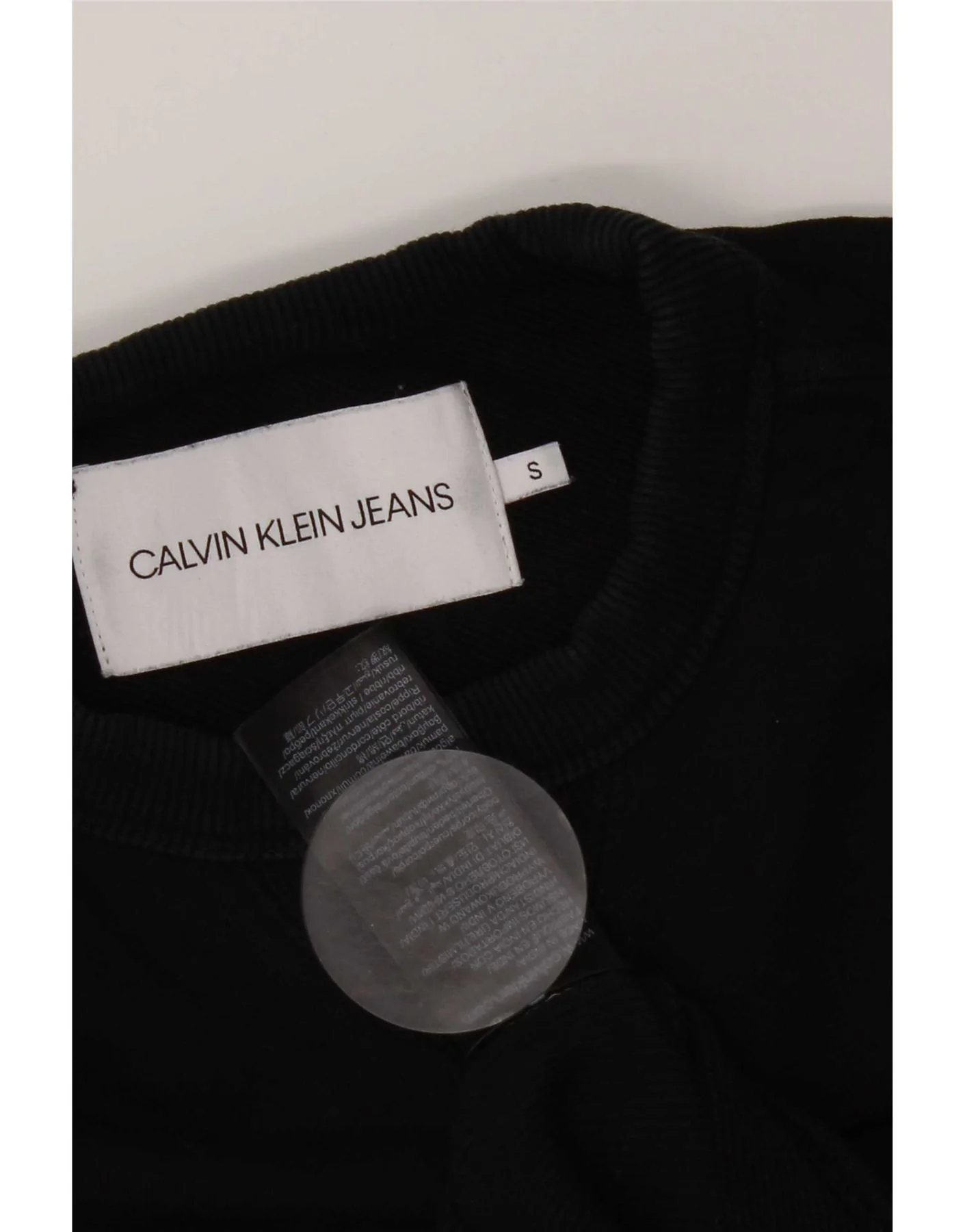 Calvin Klein Mens Graphic Regular Fit Sweatshirt Jumper Small Black Cotton - Image 3