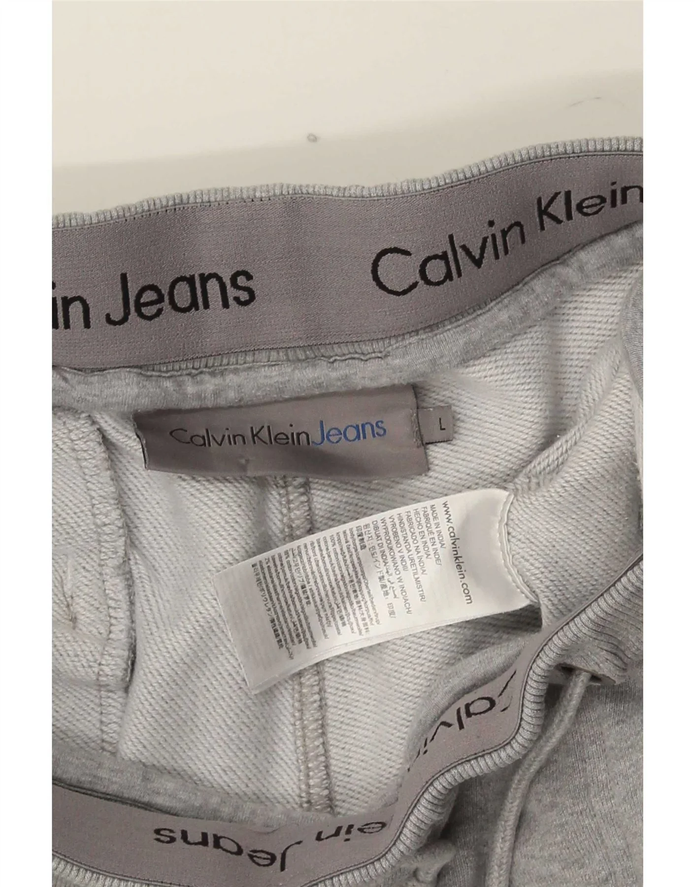 Calvin Klein Mens Graphic Sport Shorts Large Grey Cotton - Image 3
