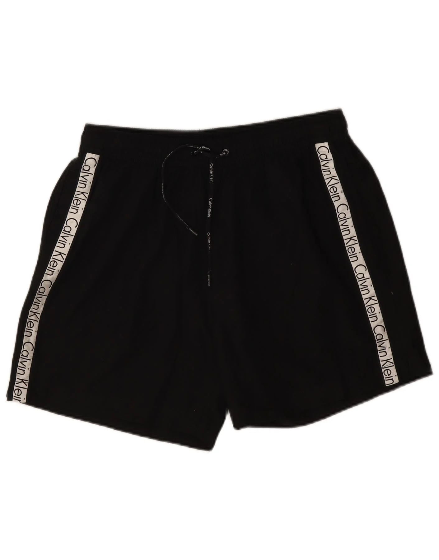 Calvin Klein Mens Graphic Swimming Shorts Large Black Colourblock Polyester