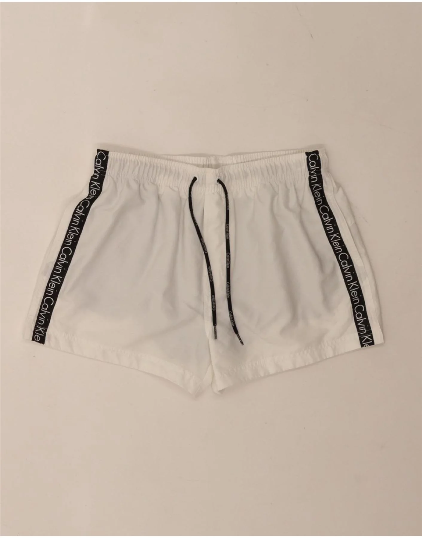 Calvin Klein Mens Graphic Swimming Shorts Medium White Colourblock