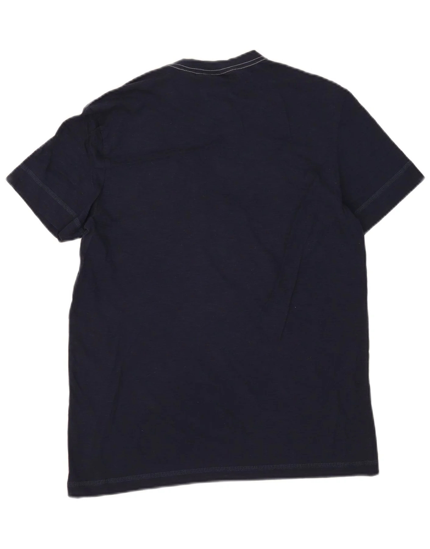 Calvin Klein Mens Graphic T-Shirt Top Small Navy Blue Striped Cotton - Image 2