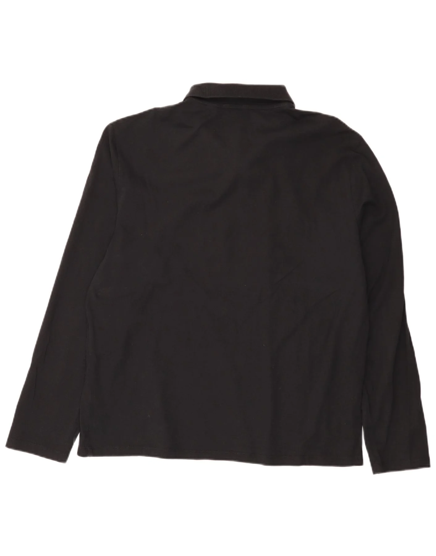 Calvin Klein Mens Long Sleeve Polo Shirt Large Black Cotton - Image 2