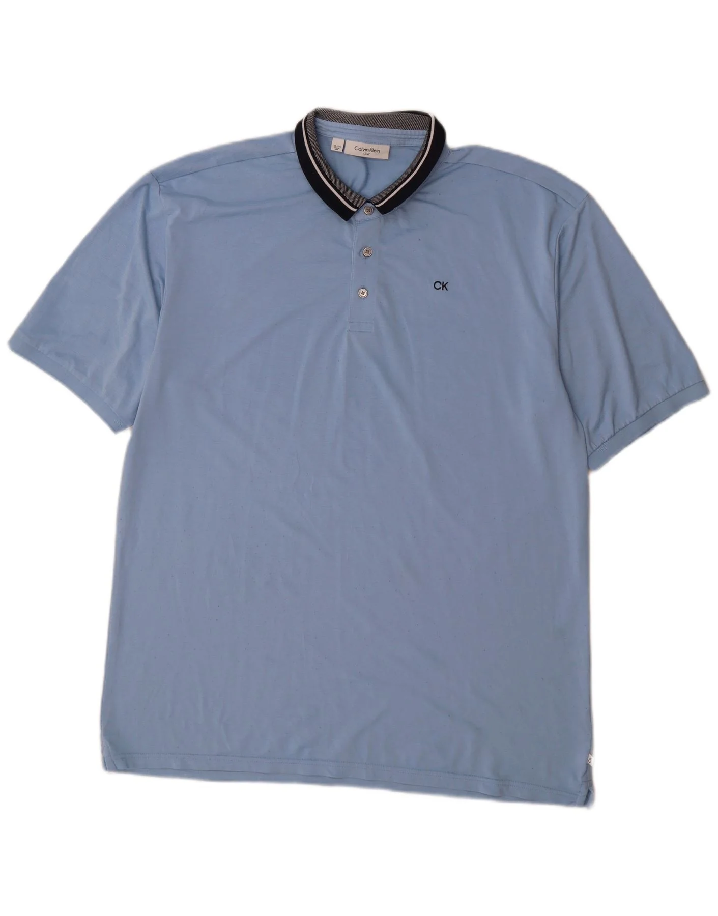 Calvin Klein Mens Polo Shirt 2XL Blue Polyester