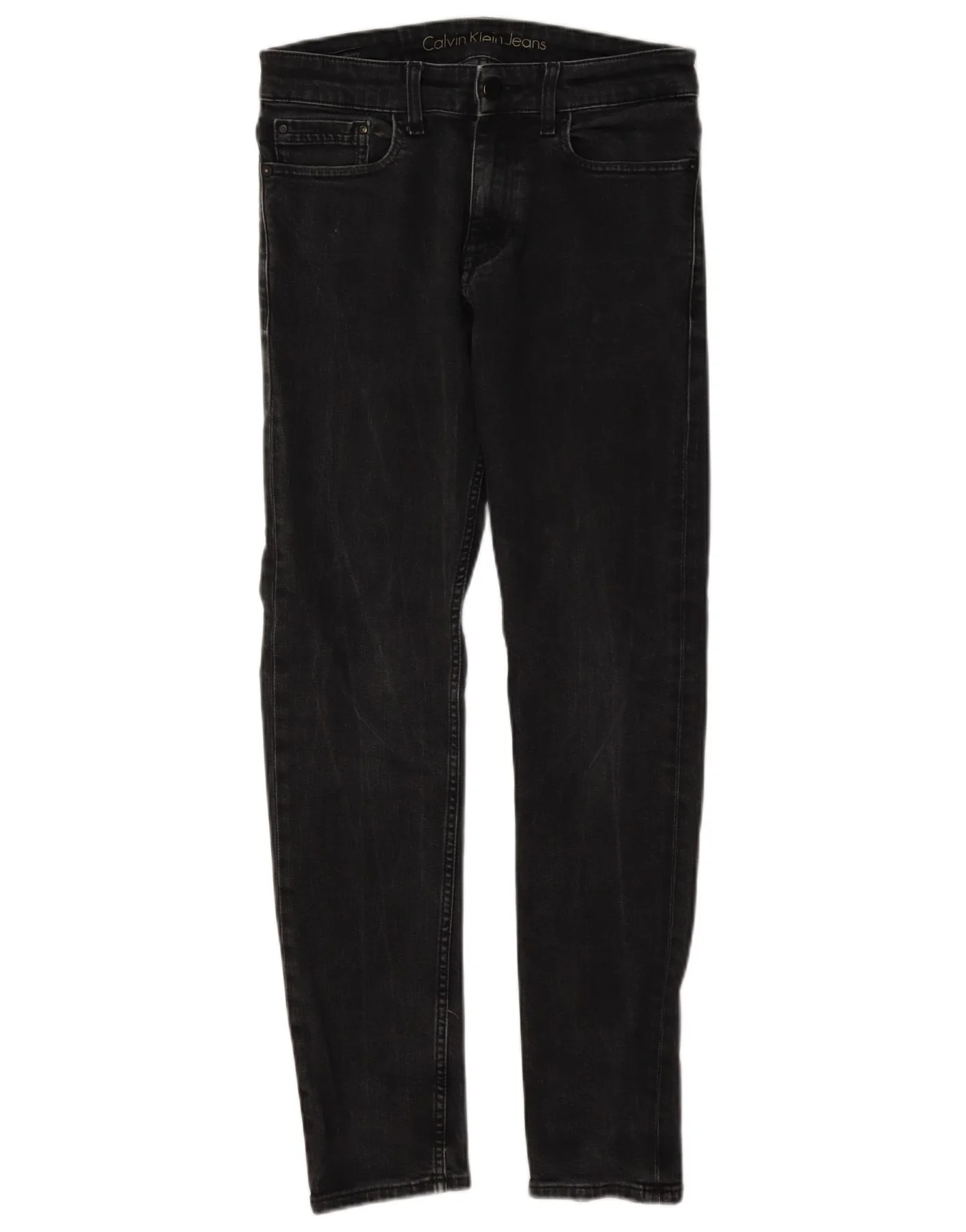 Calvin Klein Mens Skinny Jeans W28 L32 Black Cotton