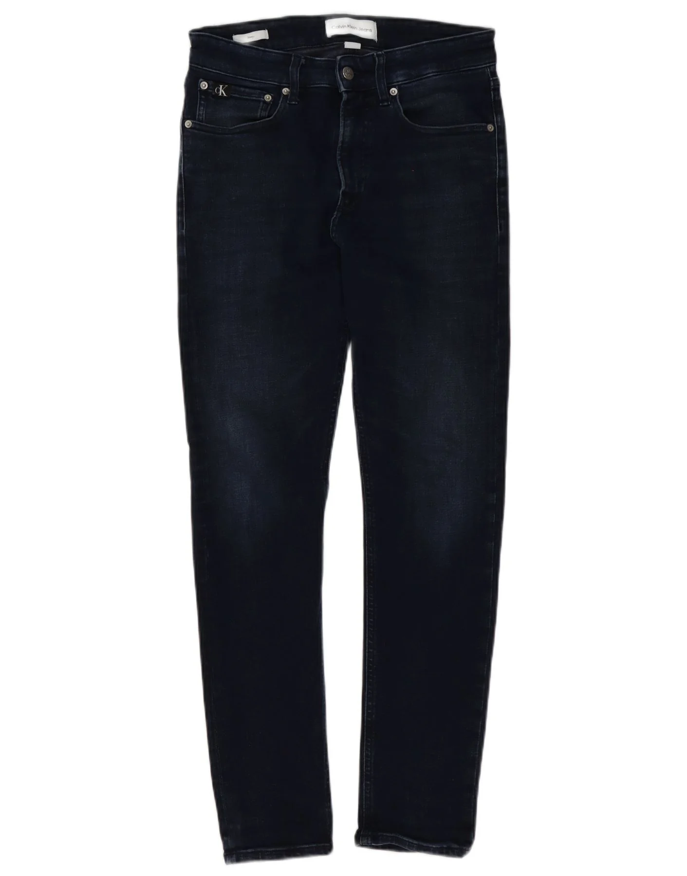 Calvin Klein Mens Skinny Jeans W32 L30 Navy Blue Cotton