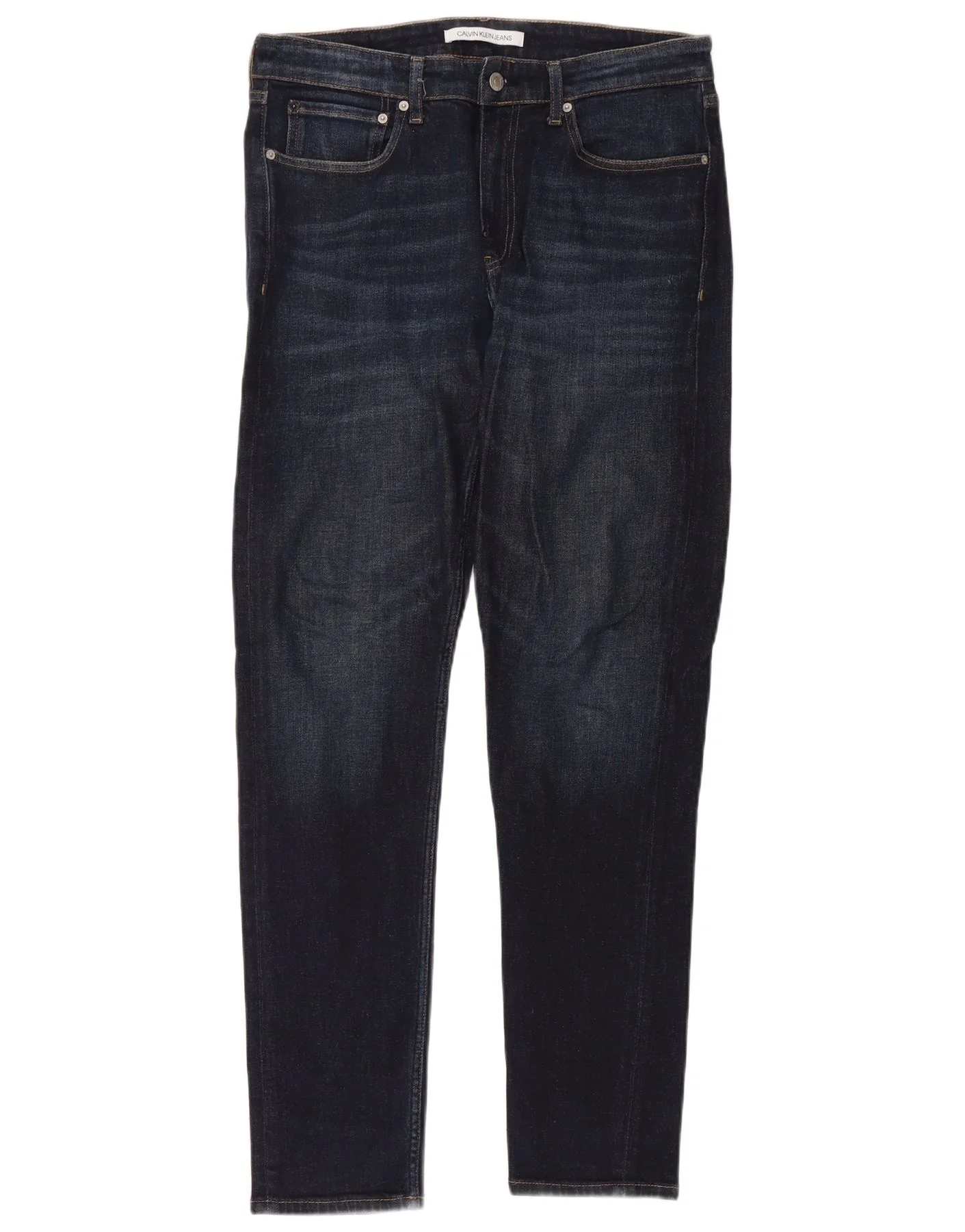 Calvin Klein Mens Skinny Jeans W32 L32 Navy Blue Cotton