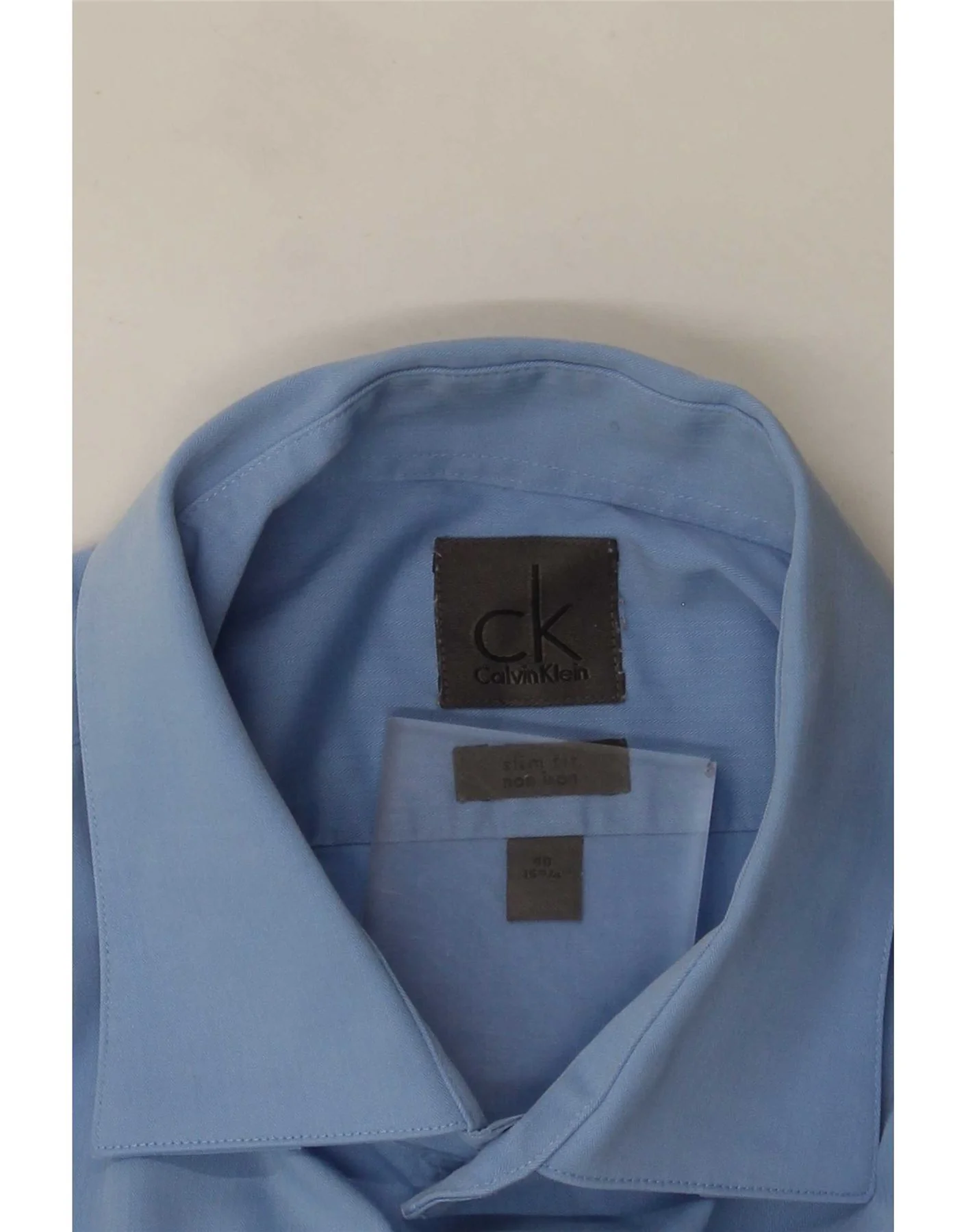 Calvin Klein Mens Slim Fit Shirt Size 40 15 3/4 Medium Blue Classic - Image 3