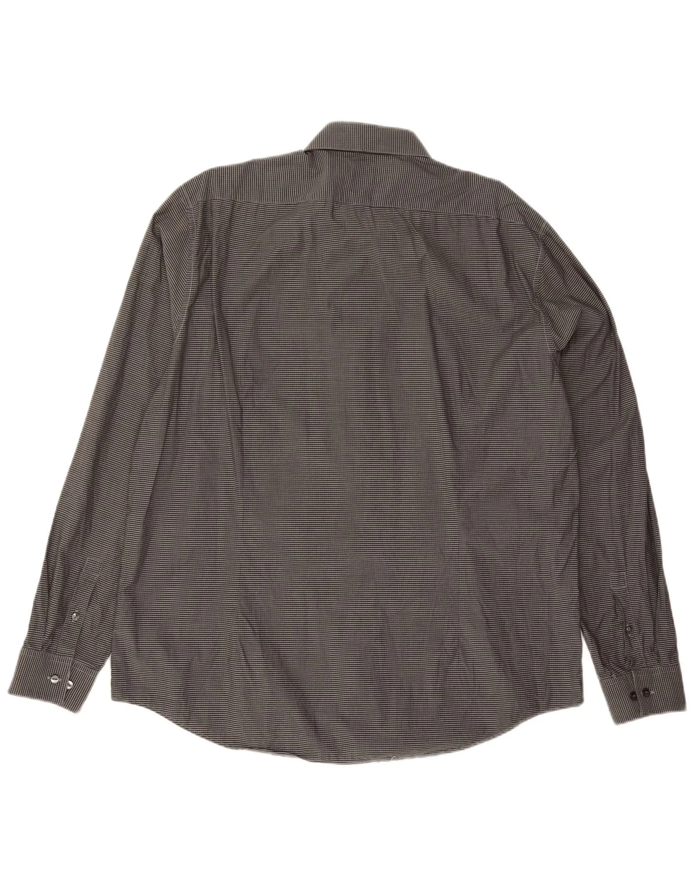 Calvin Klein Mens Slim Fit Shirt Size 44 17 1/2 XL Grey Gingham Cotton - Image 2