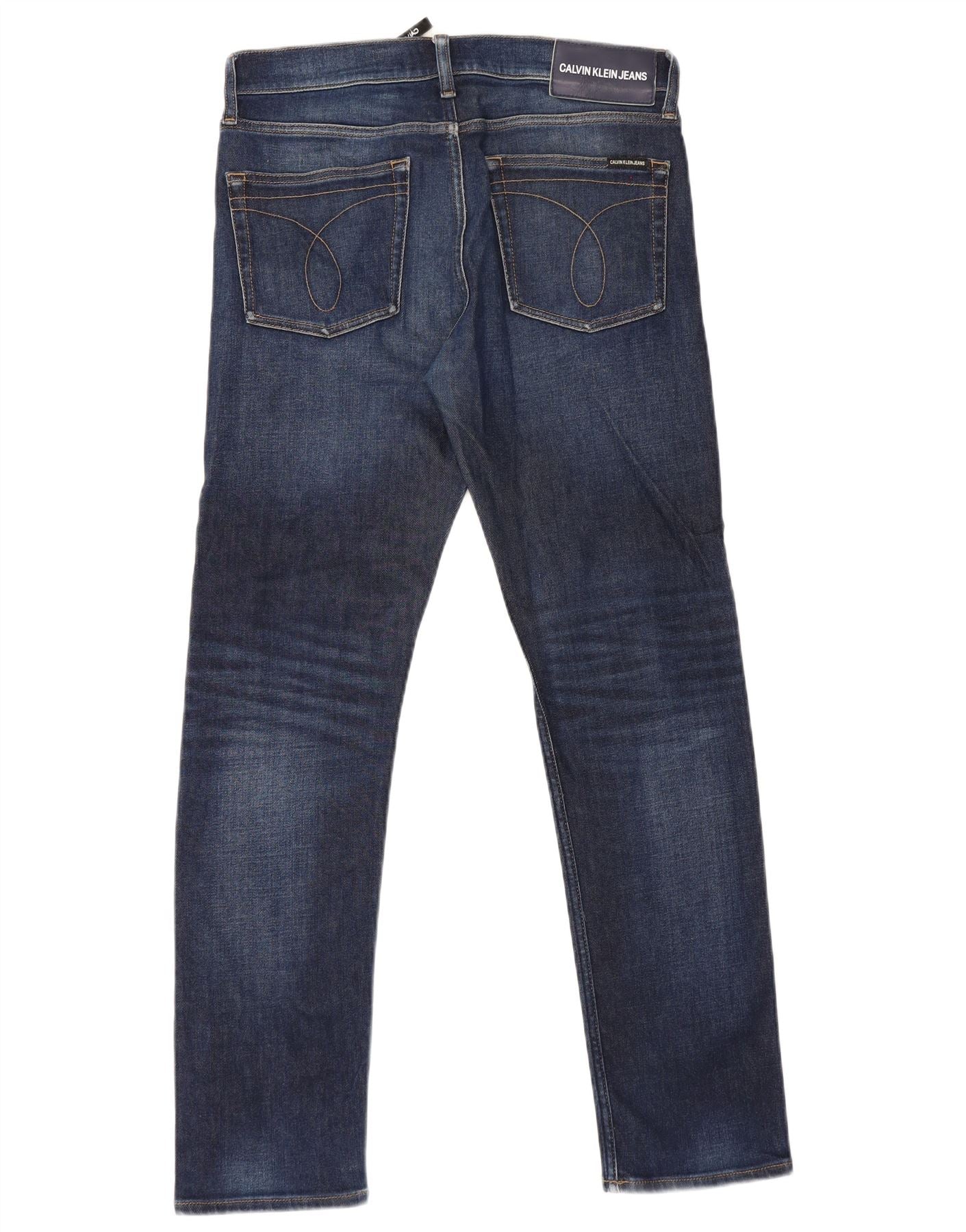 Calvin Klein Mens Slim Jeans W32 L32 Navy Blue Cotton - Image 2
