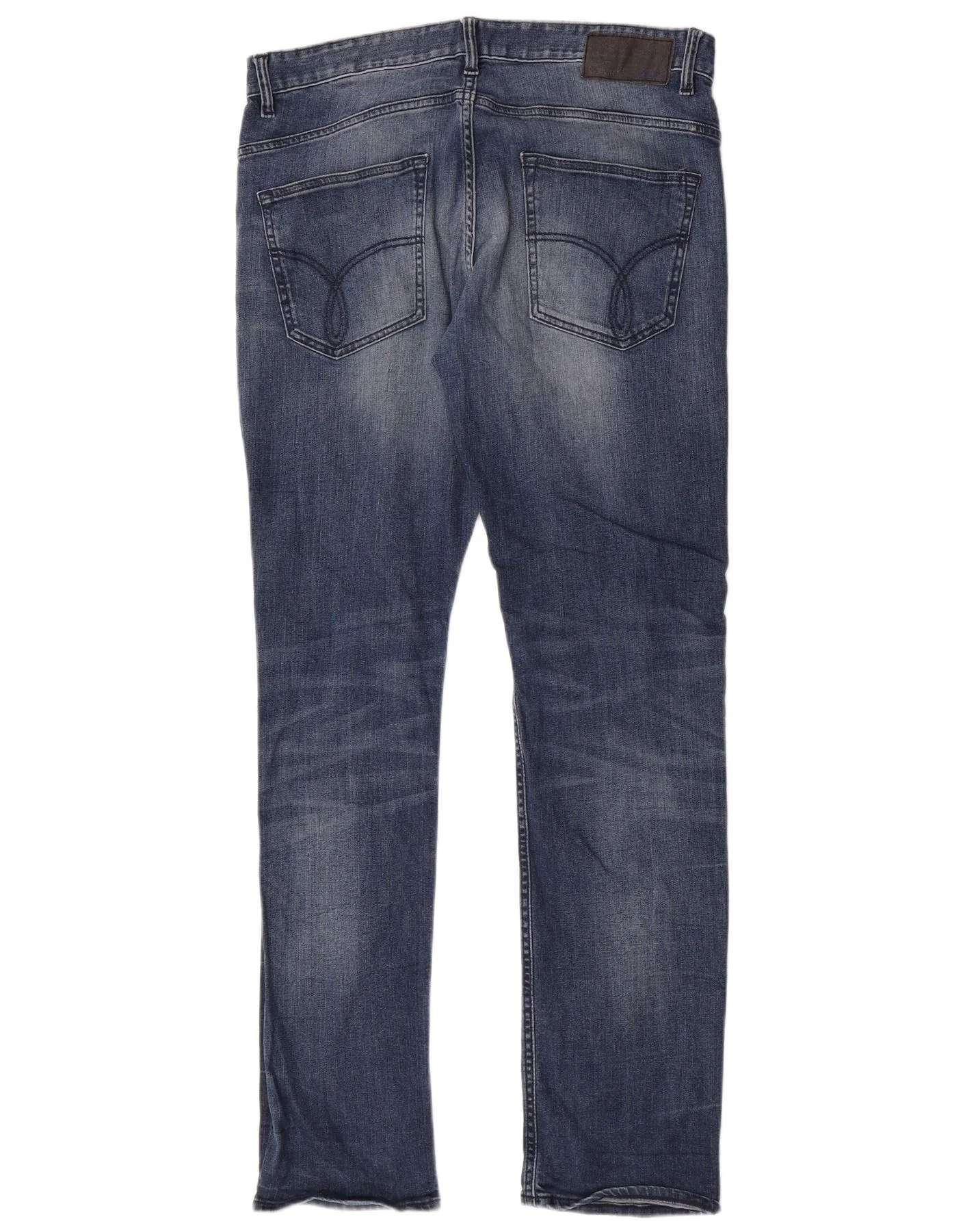 Calvin Klein Mens Slim Jeans W34 L34 Blue Cotton - Image 2