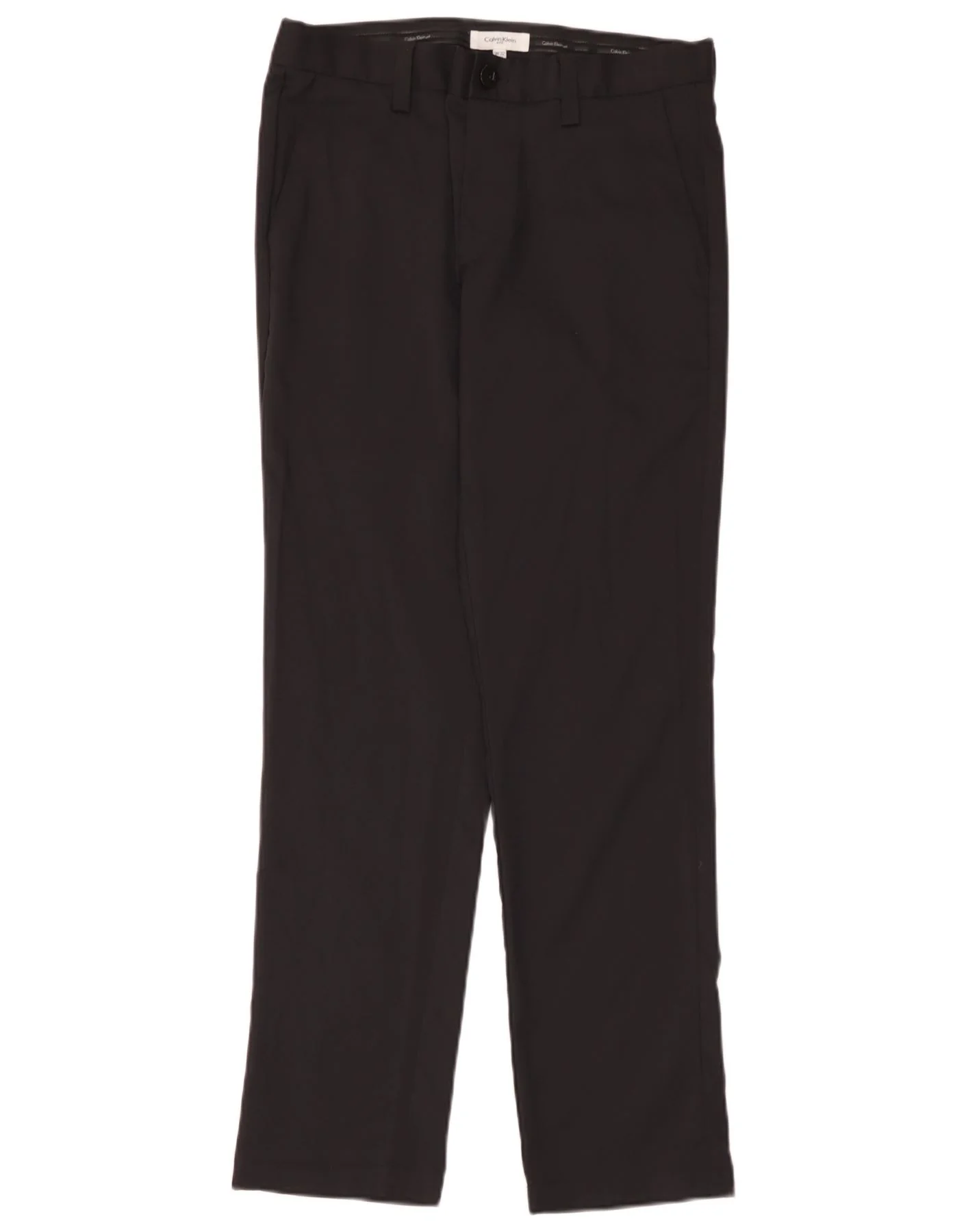 Calvin Klein Mens Straight Chino Trousers Size 32 W32 L31 Black Polyester