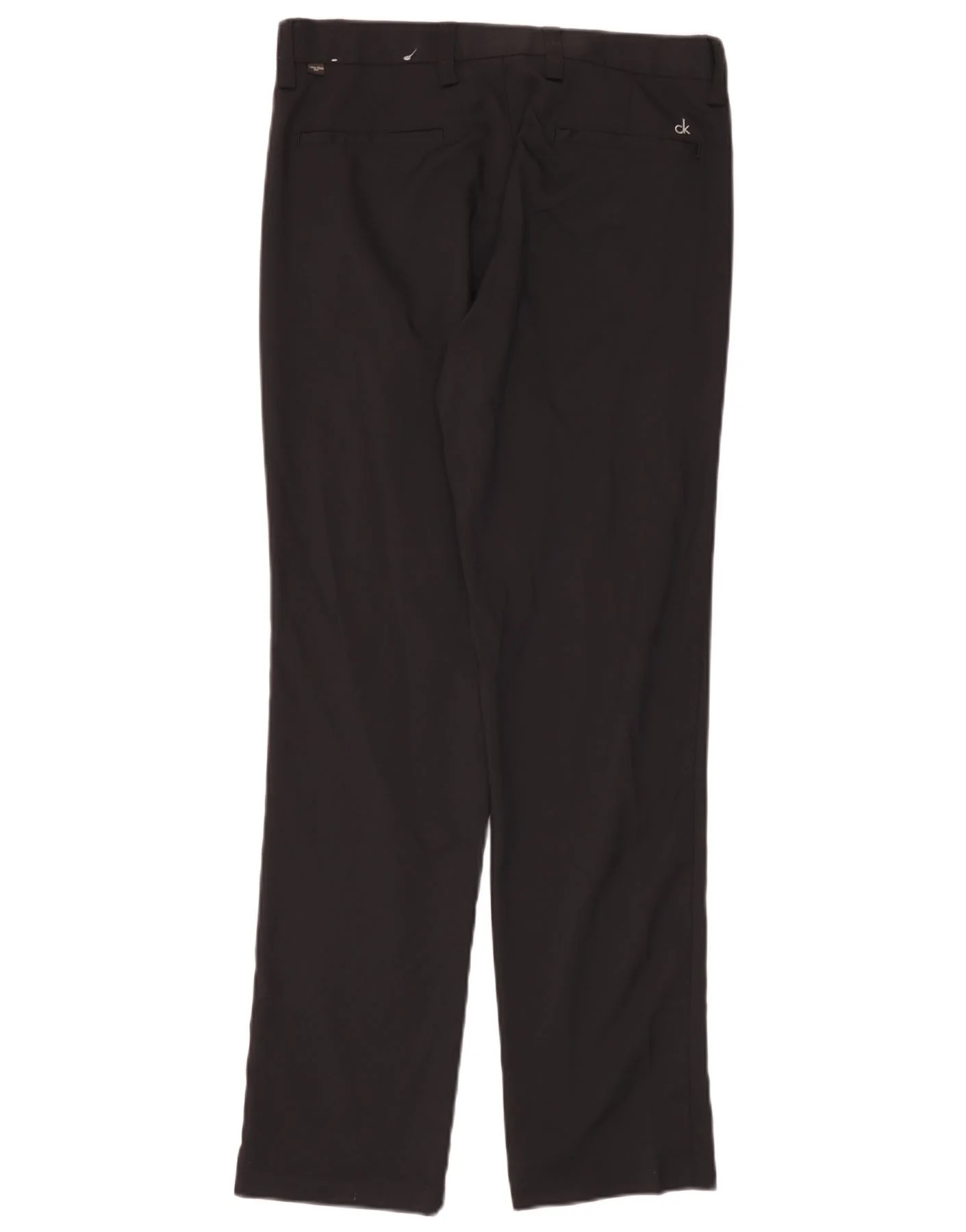 Calvin Klein Mens Straight Chino Trousers Size 32 W32 L31 Black Polyester - Image 2