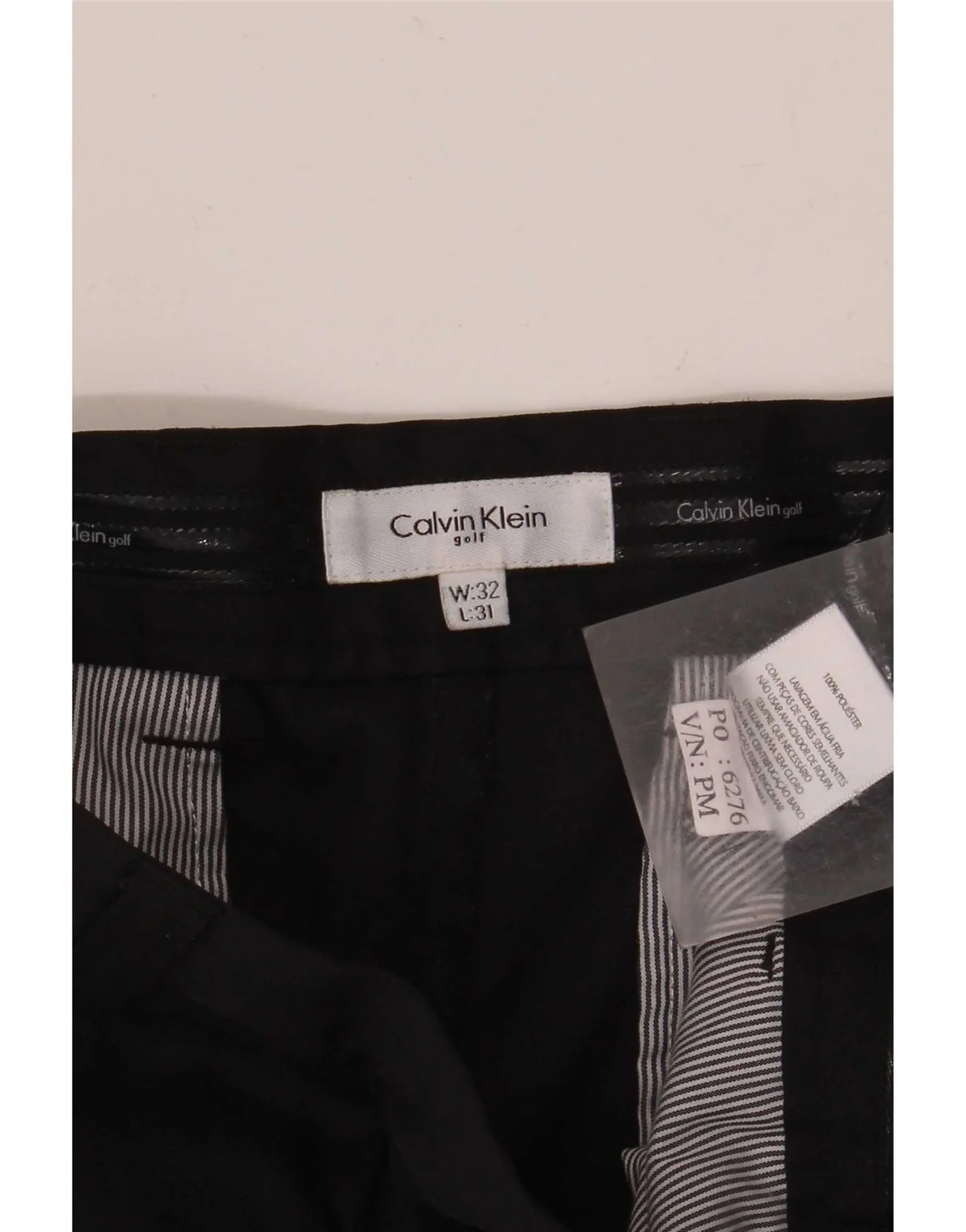 Calvin Klein Mens Straight Chino Trousers Size 32 W32 L31 Black Polyester - Image 3