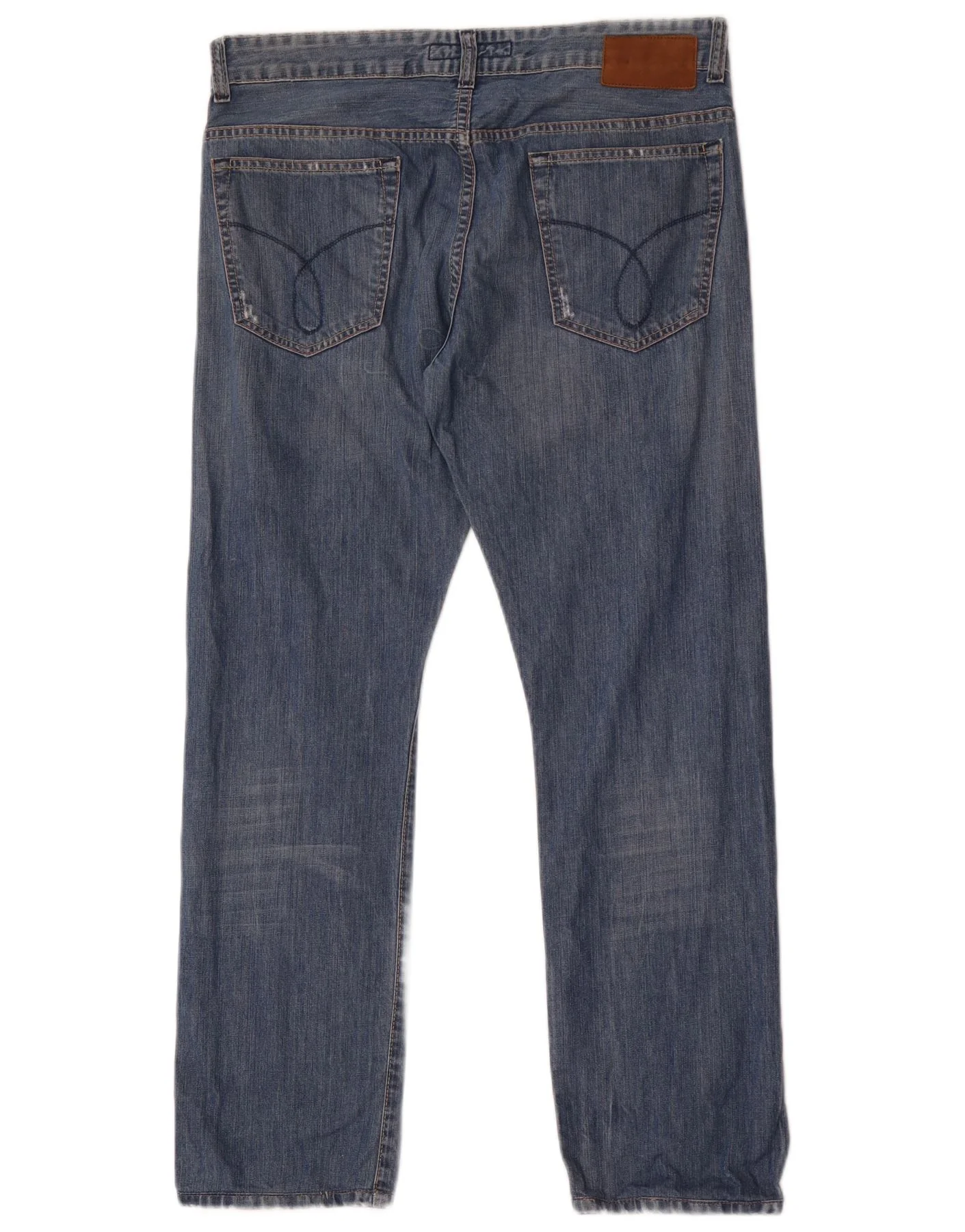 Calvin Klein Mens Straight Jeans W32 L30 Blue Cotton - Image 2
