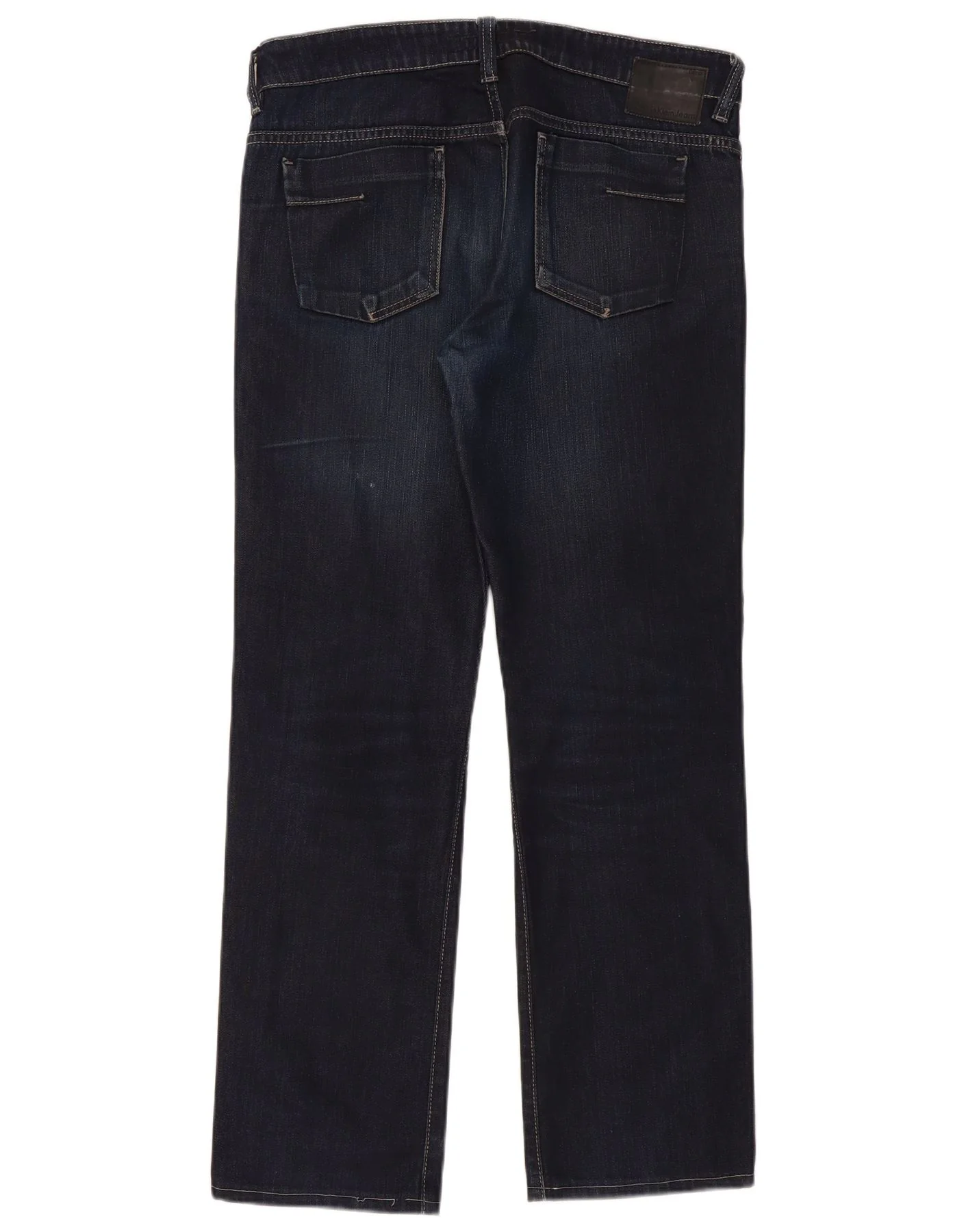 Calvin Klein Mens Straight Jeans W33 L34 Navy Blue Cotton - Image 2