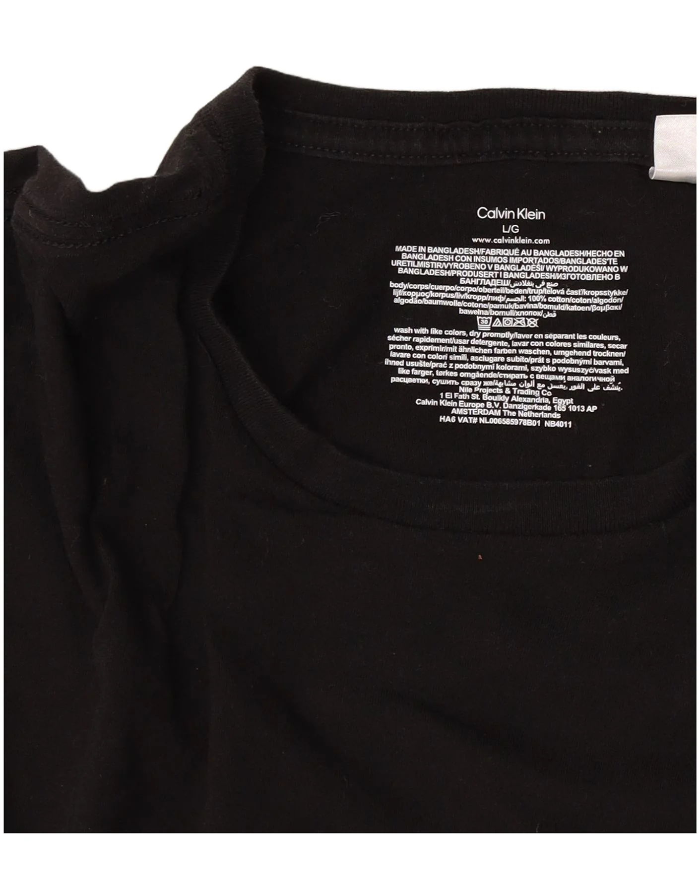 Calvin Klein Mens T-Shirt Top Large Black Cotton - Image 3