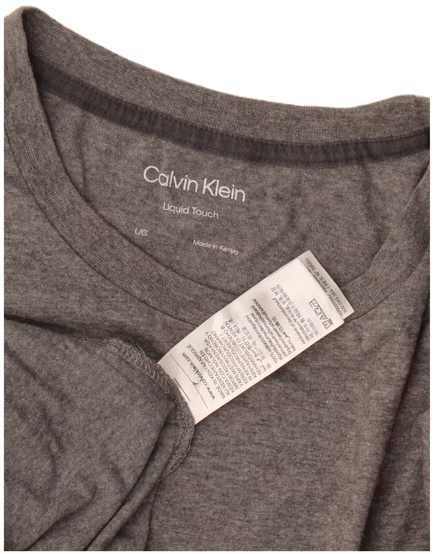 Calvin Klein Mens T-Shirt Top Large Grey Cotton - Image 3
